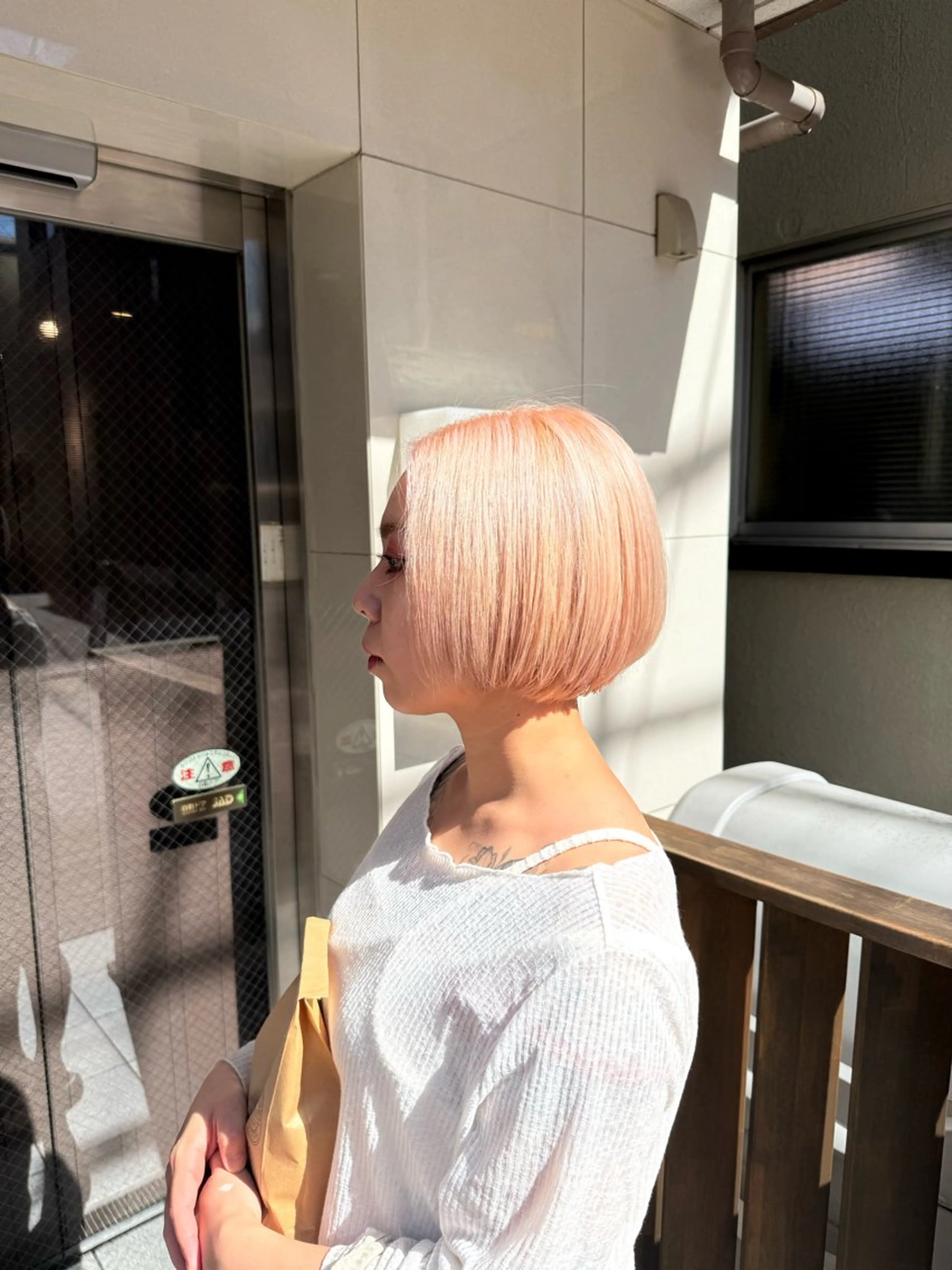 ミディアム カラー ベージュカラー ブリーチ ハイトーンカラー カット ヘアカラー ✨艶カラー✨ 祥一朗　WAWAのヘアスタイル