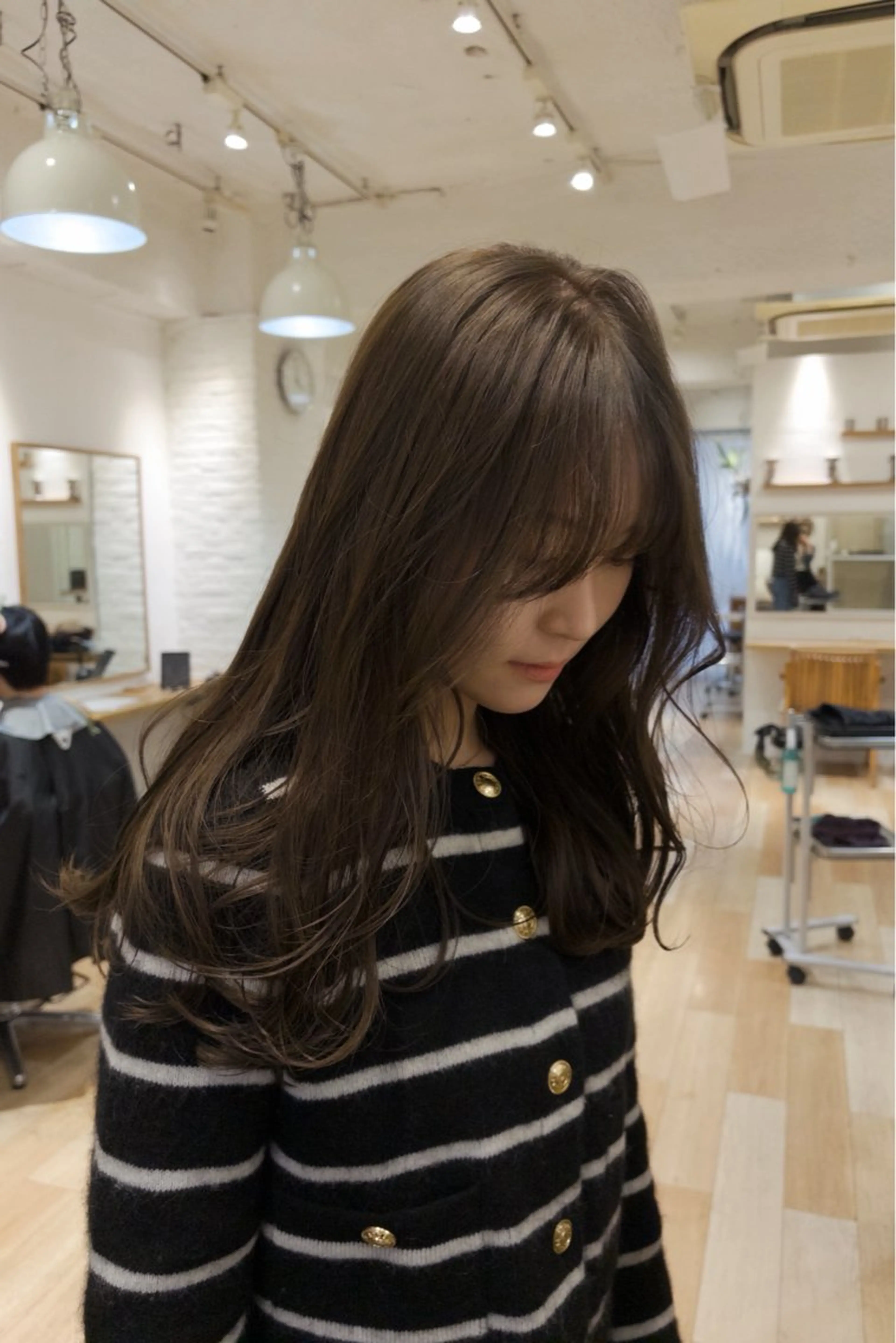 セミロング カラー カット ヘアカラー じゅわっと暖色カラー 🍊Moemiのヘアスタイル