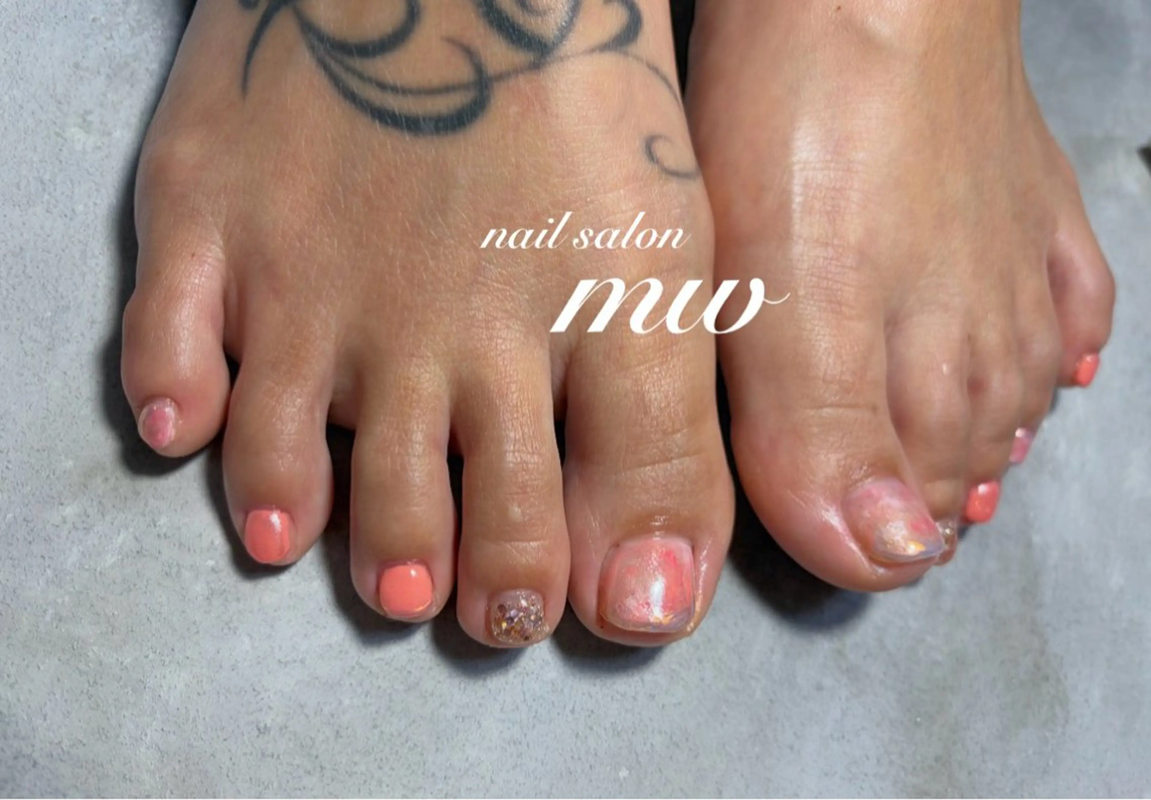 ネイル ニュアンスネイル ピンク ハンドネイル フットネイル nail salon mwのネイルデザイン