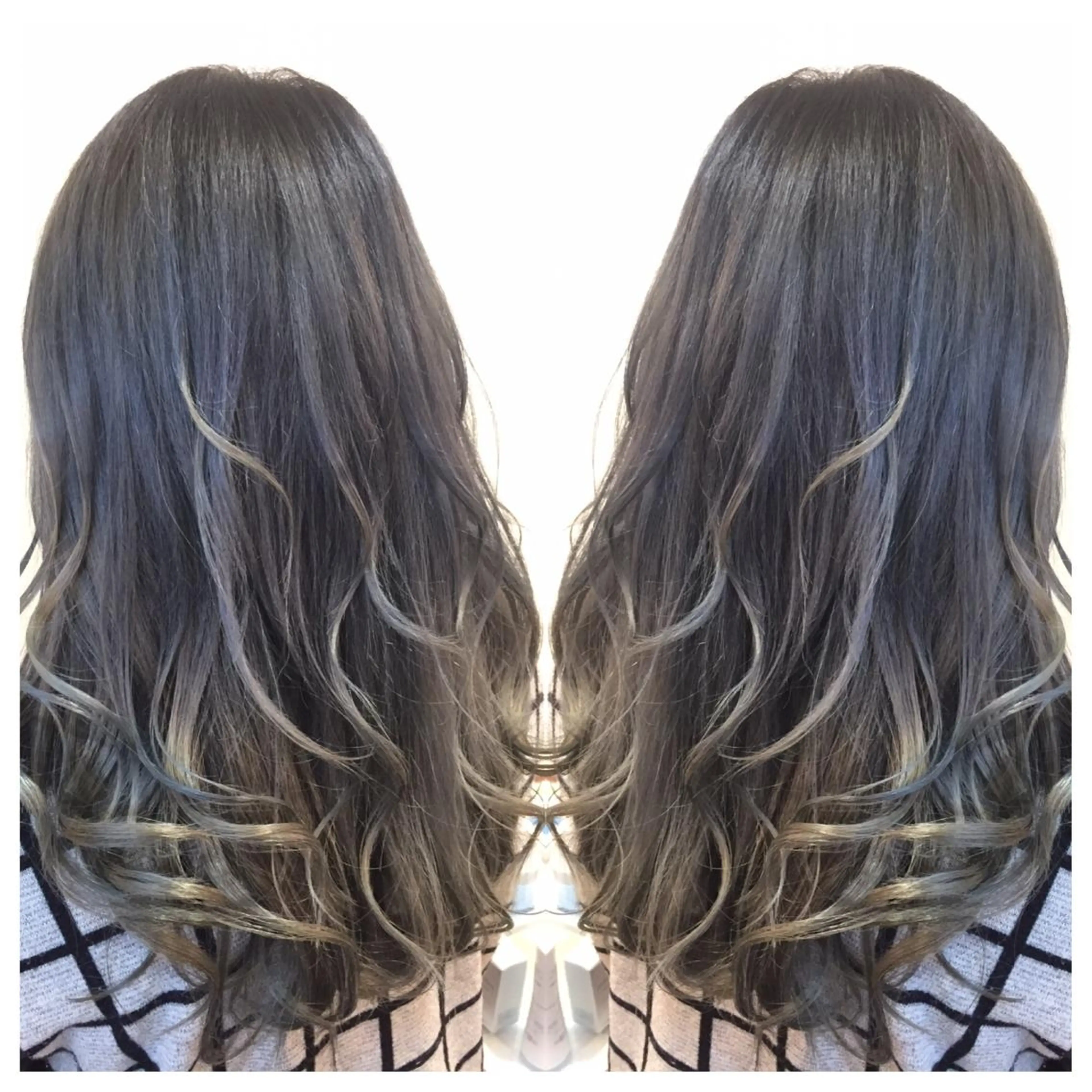 ロング カラー アッシュ グラデーションカラー カット ヘアカラー 髪質改善/痛ませ ないカラー/西村航大のヘアスタイル