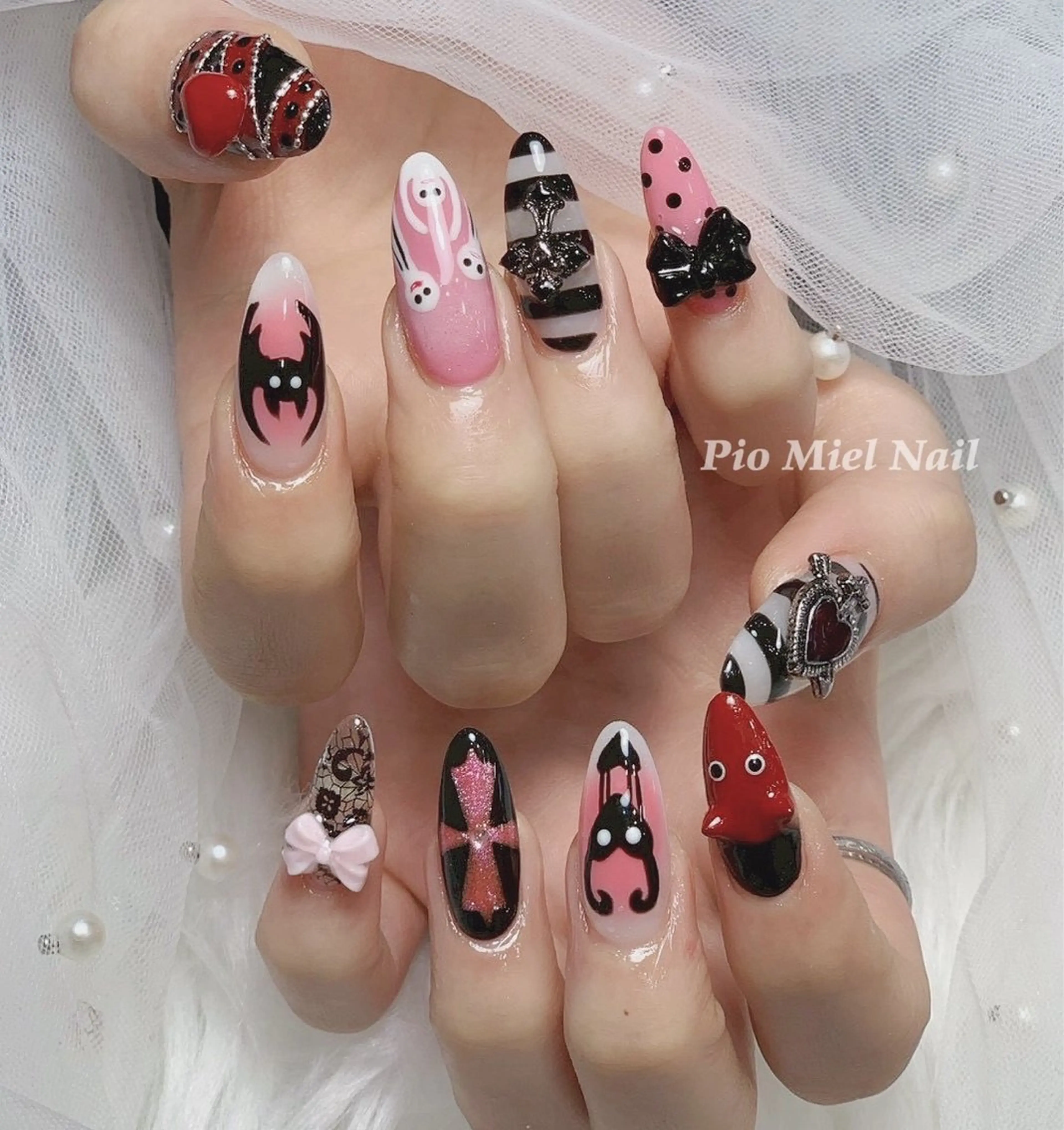 ネイル ハンドネイル HANA 長さだしのネイルデザイン