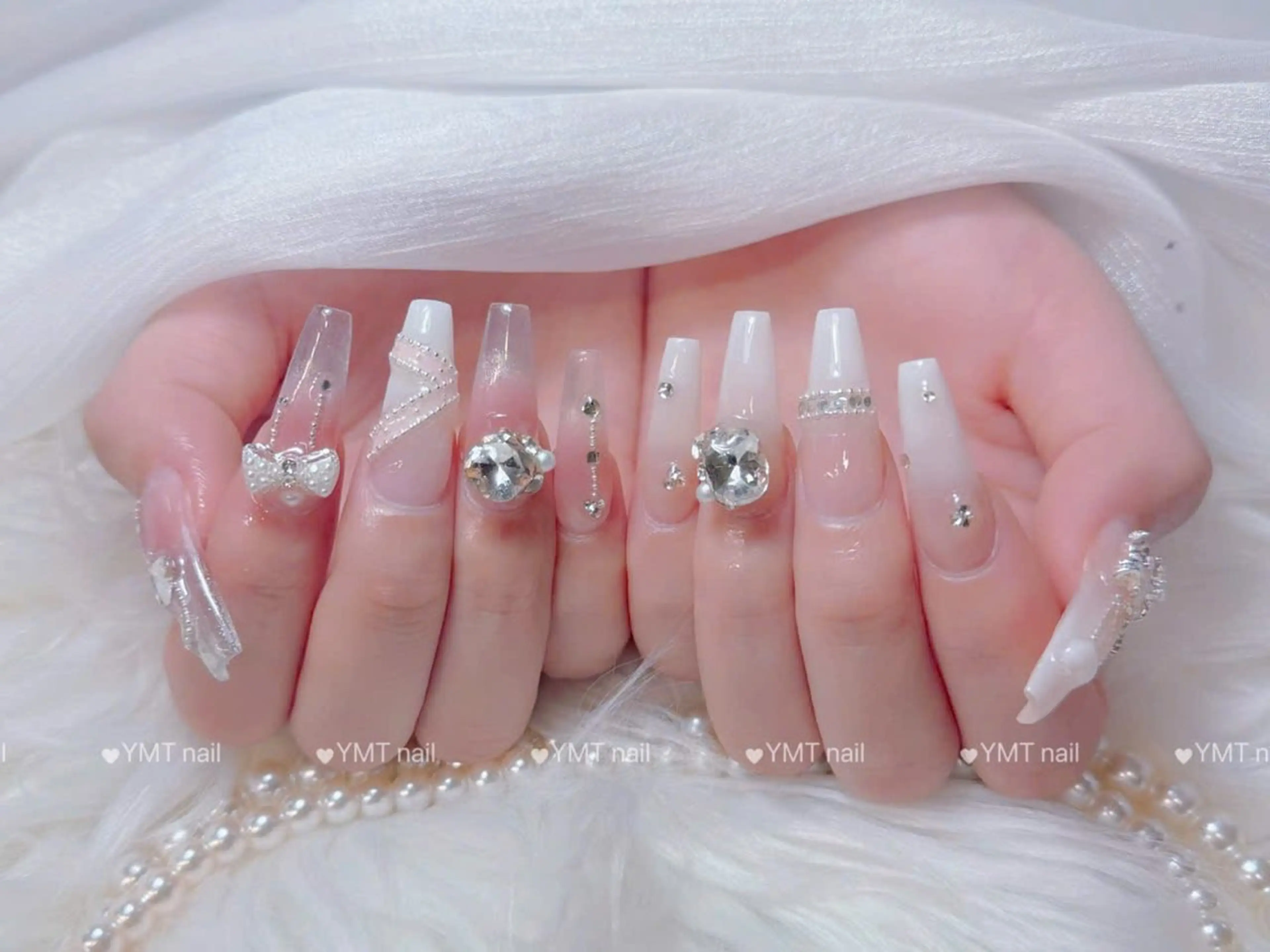 ネイル 長さ出し フットネイル ジェルネイル 韓国ネイル マグネットネイル ハンドネイル YMT． NailStudioのネイルデザイン