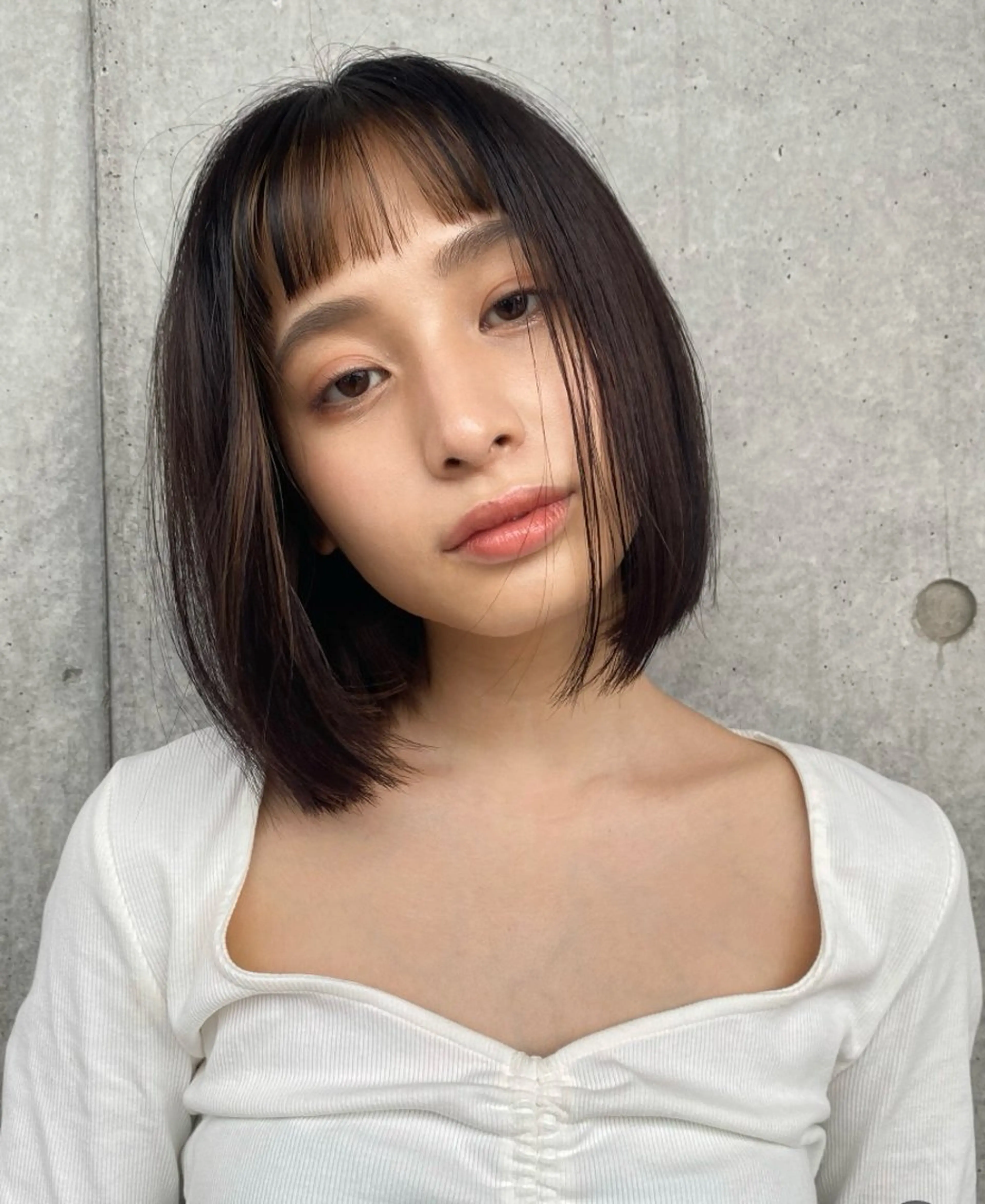 ミディアム カラー カット ヘアカラー トリートメント ボブ／レイヤー／艶 🦕risa  森下のヘアスタイル