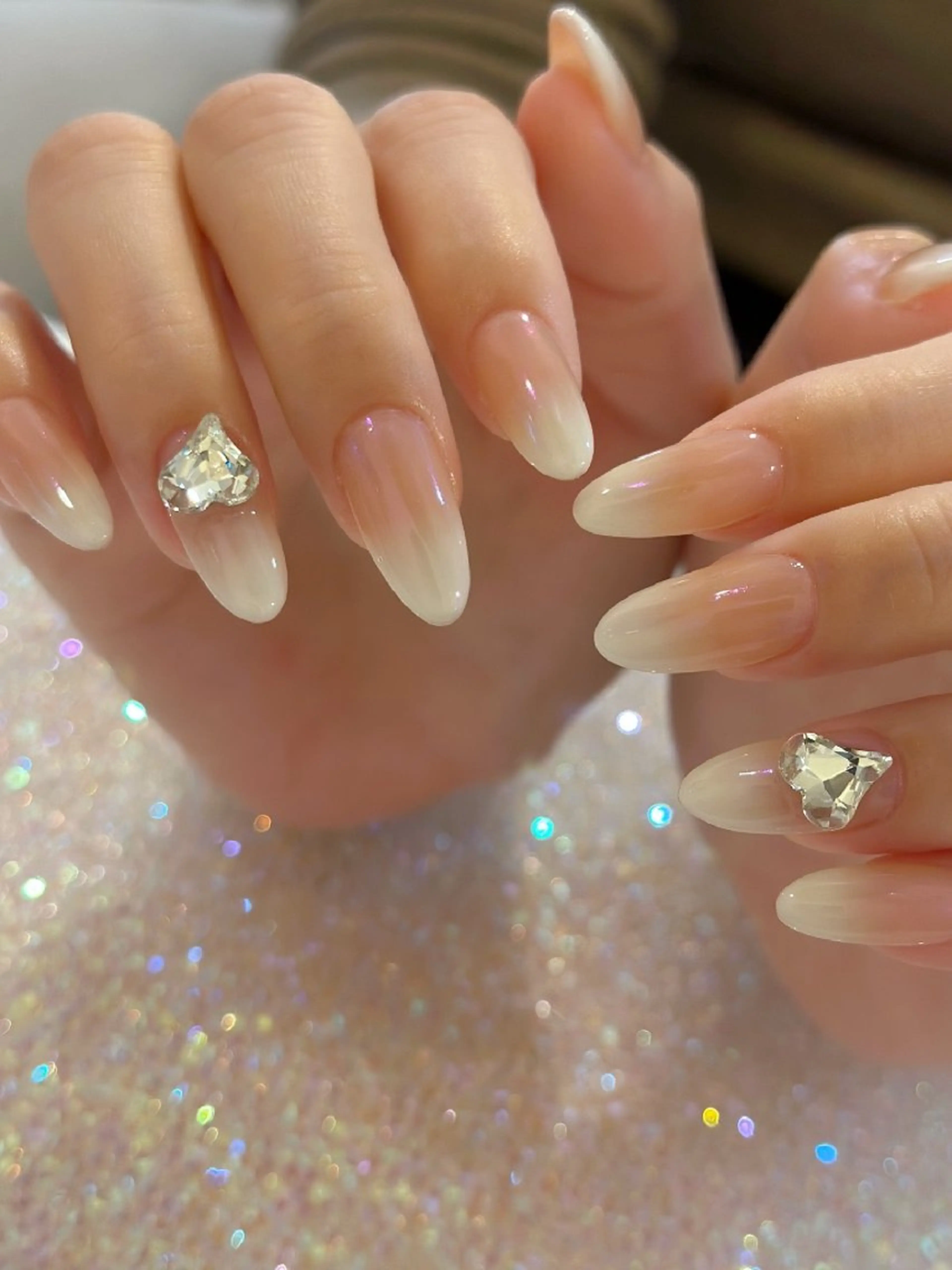 ネイル ハート ストーンネイル 福岡/春吉.HAL nail＆eyeのネイルデザイン
