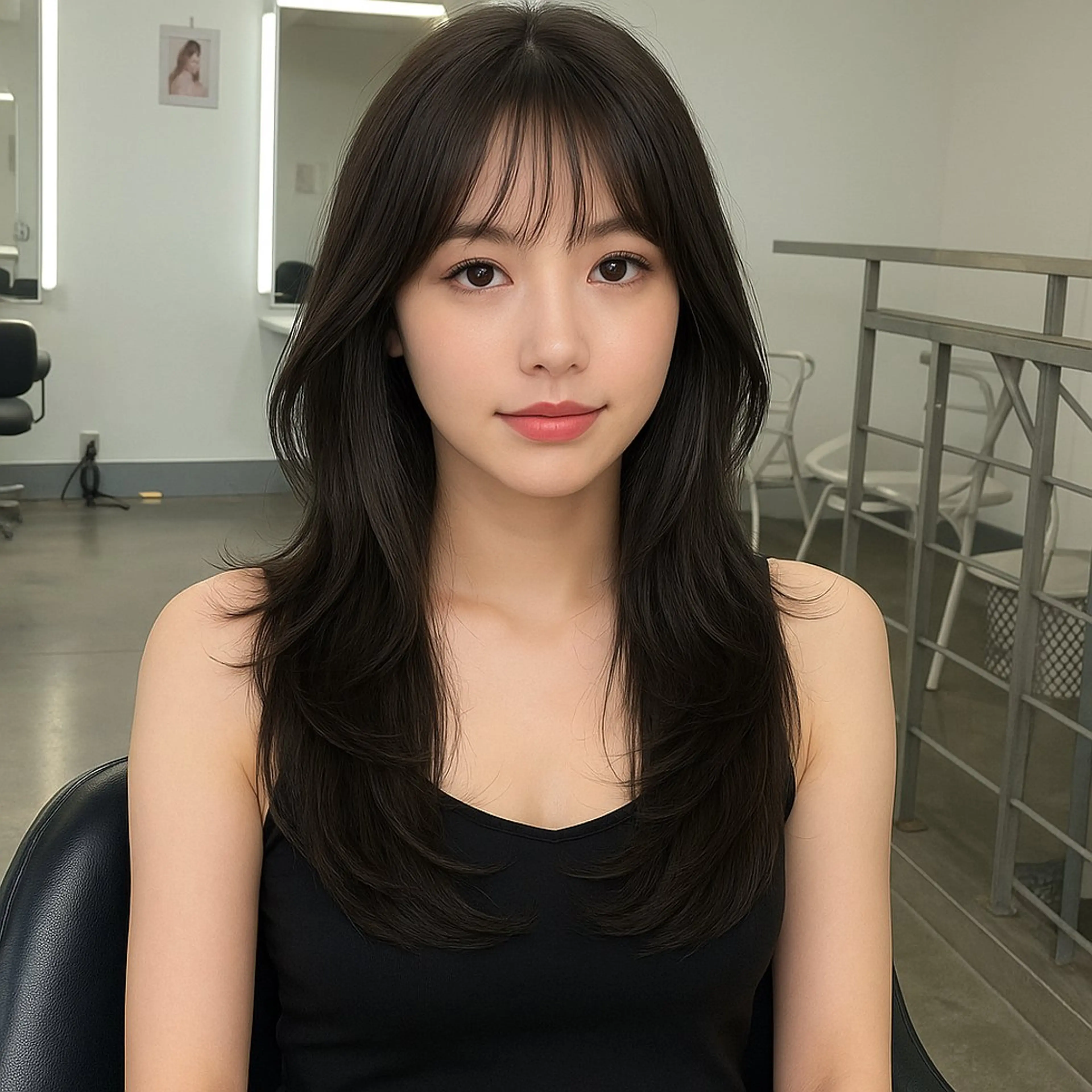 ロング カラー パーマ ヘアアレンジ メンズ キッズ カット ヘアカラー トリートメント 🦋韓国レイヤー｜ 透明感グレージュ🦋のヘアスタイル