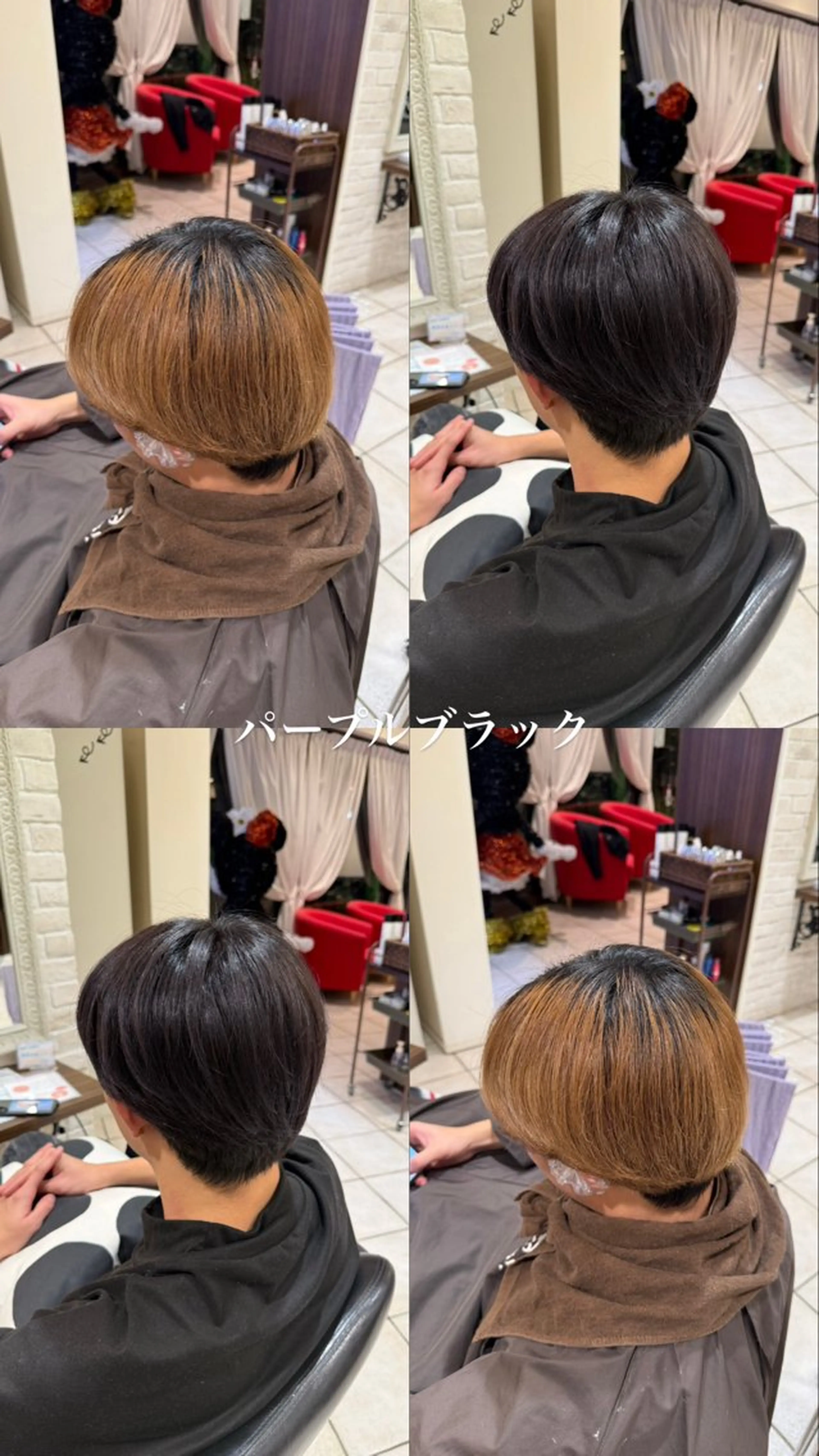 ショート カラー メンズ 黒髪 ブルーカラー ブルーブラック 透明感カラー パープルカラー ✨shota✨ モデル募集中のヘアスタイル
