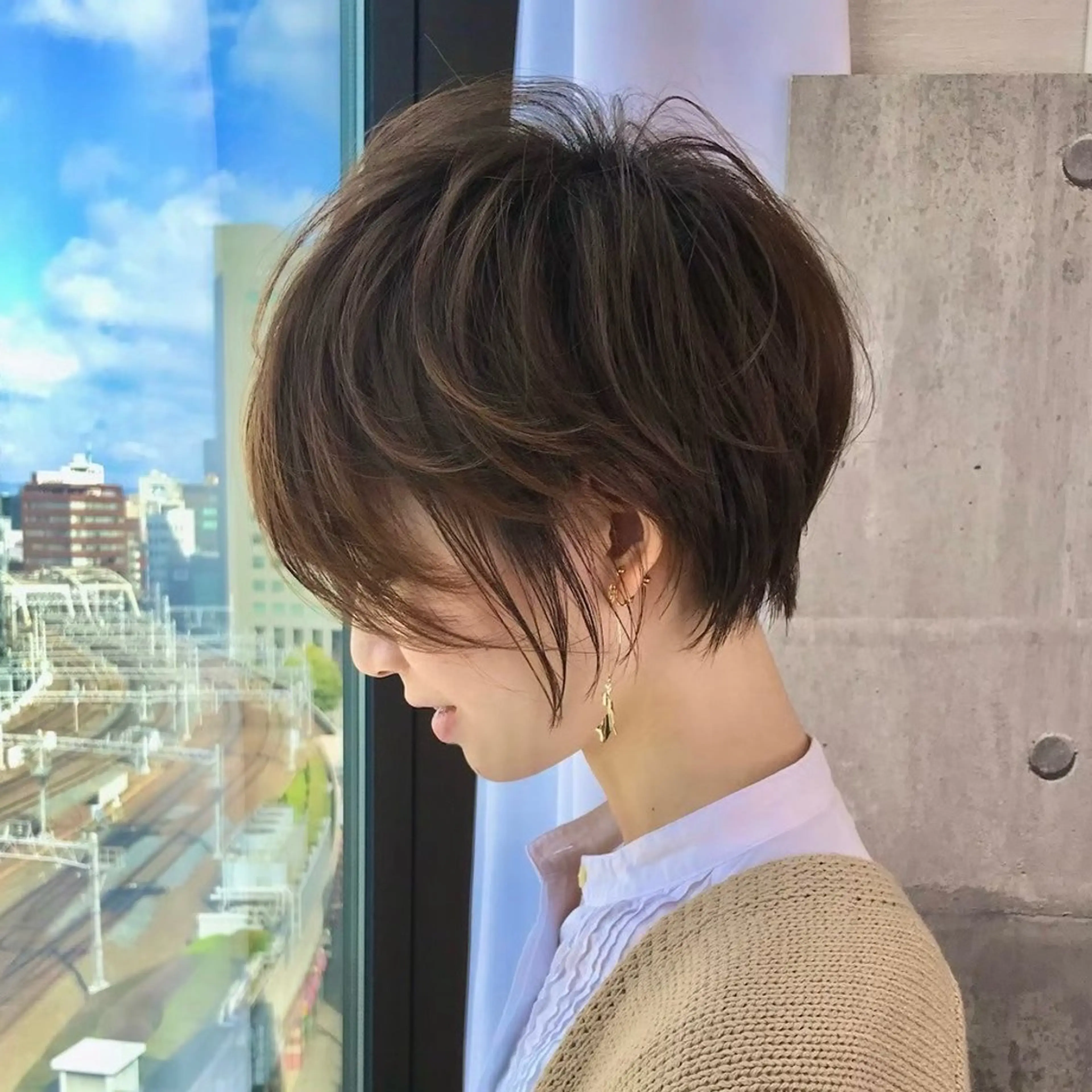 ショート 結べるレイヤーカット /カラー/あさかのヘアスタイル