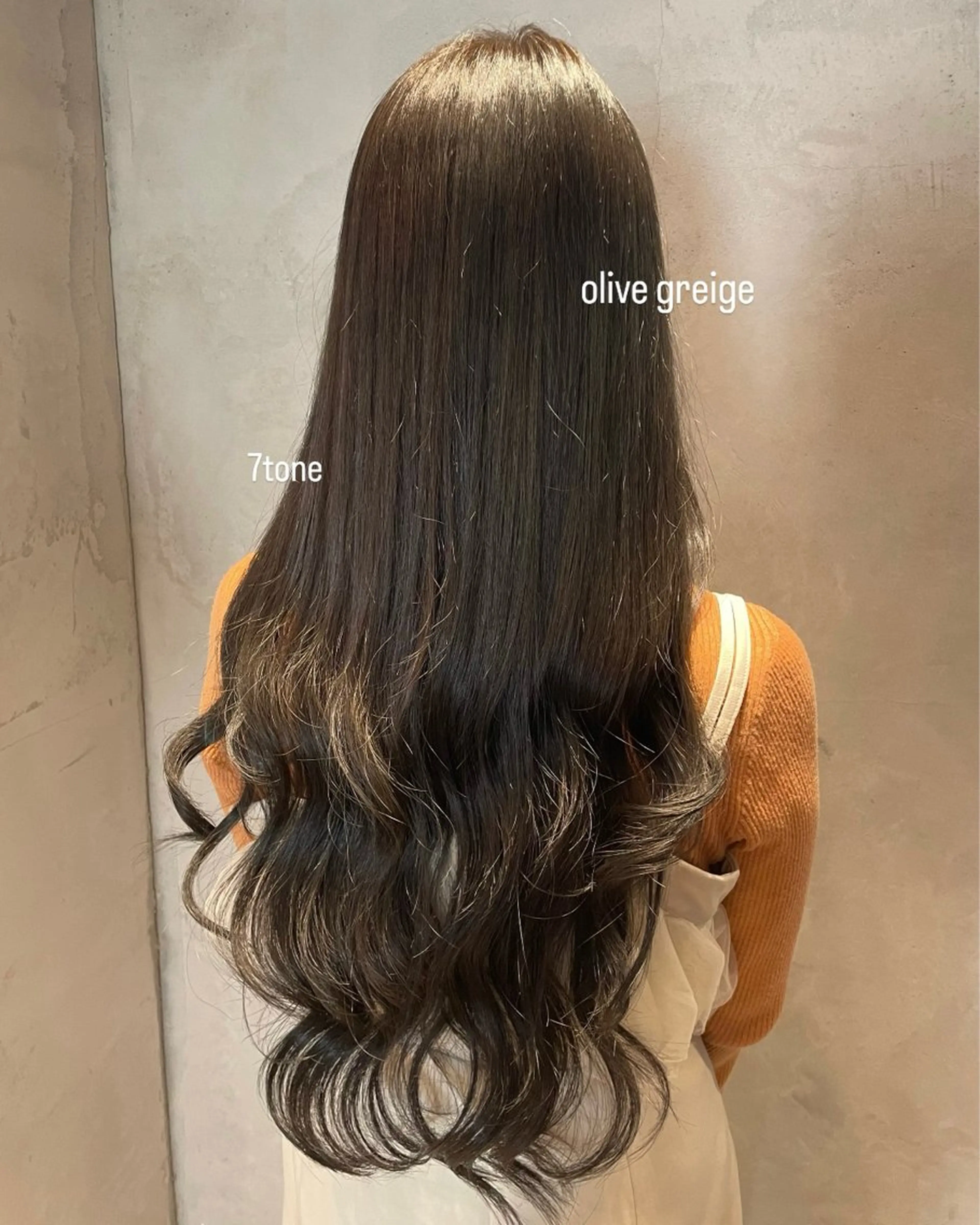 ロング カラー 透明感カラー グレージュ オリーブグレージュ オリーブグレー ヘアカラー トリートメント Luna ☾ ໋のヘアスタイル