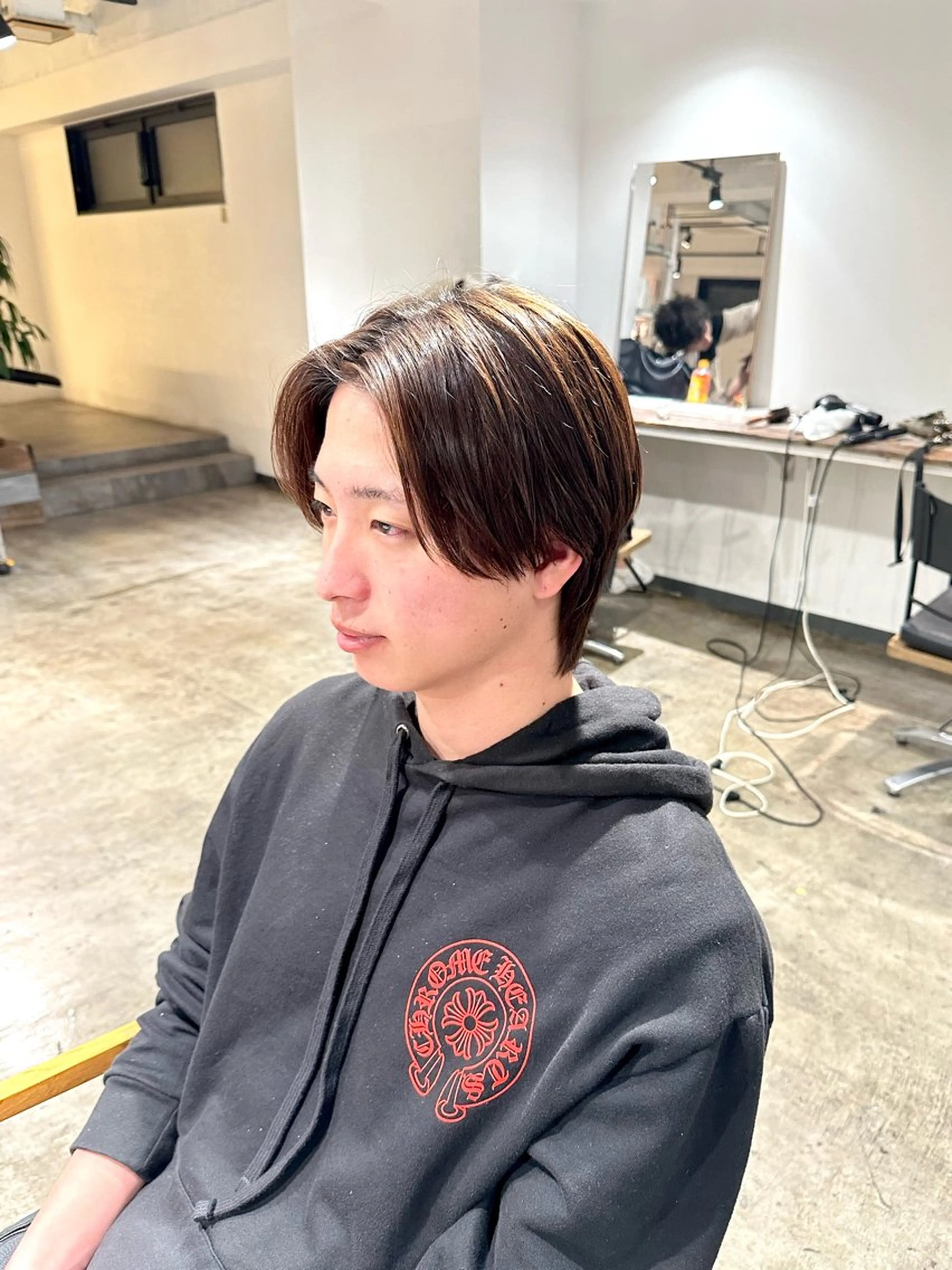 メンズ センターパート メンズパーマ メンズウルフカット ウルフカット カット 骨格補正施術/メンズ 専門美容師/YUYAのヘアスタイル