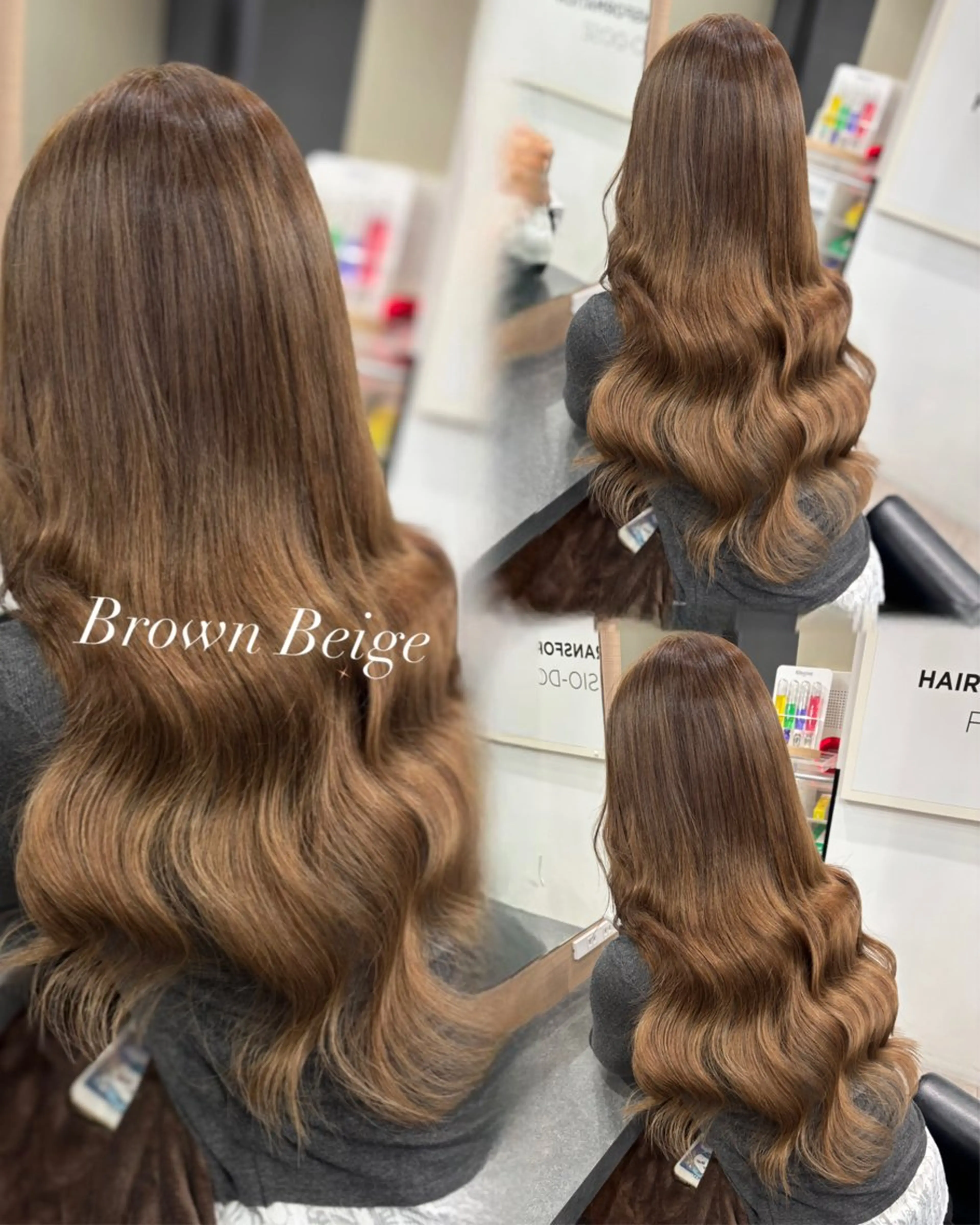 ロング カラー ベージュカラー ブリーチ ブラウンカラー ブラウンベージュ ブリーチなしカラー ヘアカラー エクステ 横浜/エクステ特化× 艶カラー/あいかのヘアスタイル