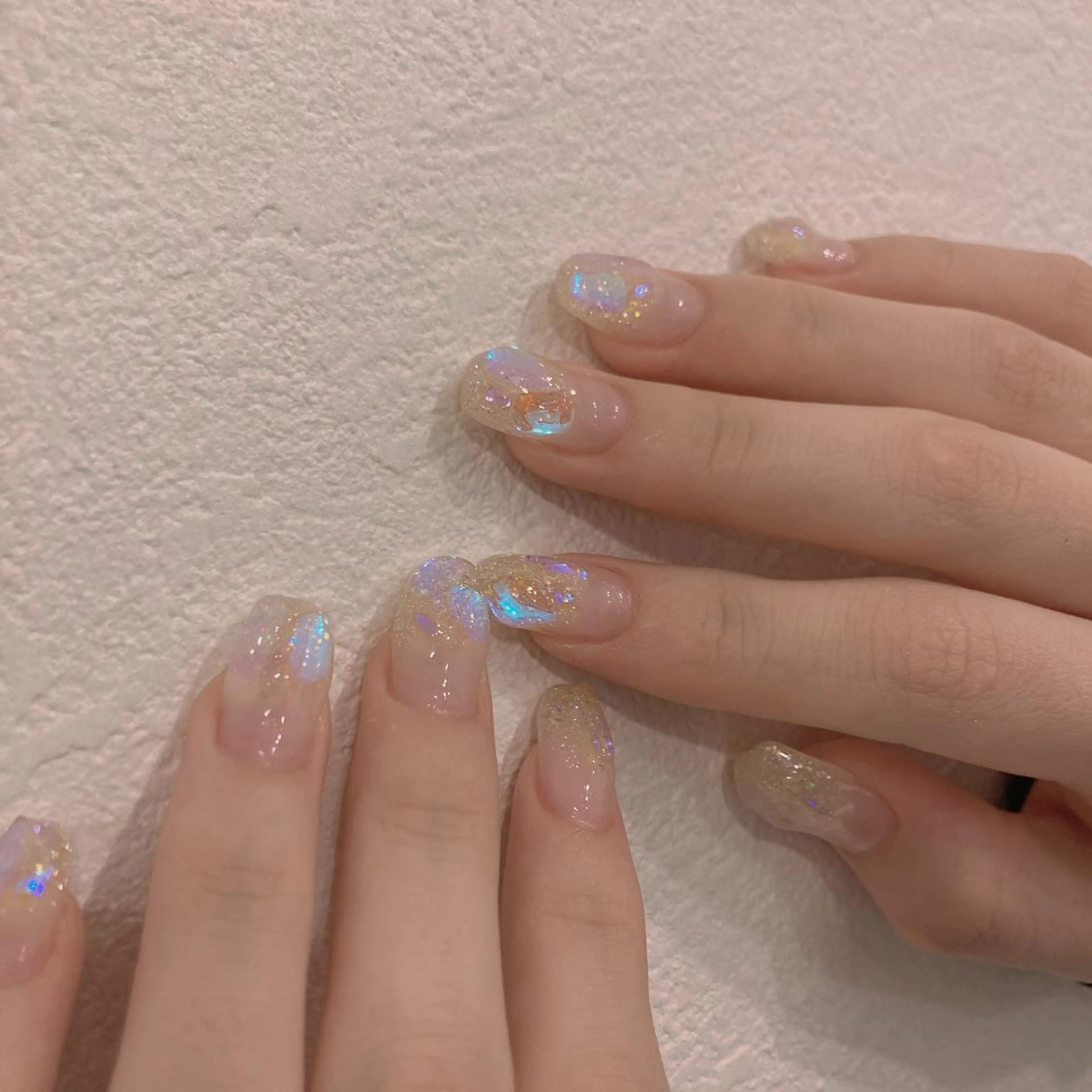 ネイル 氷ネイル・うるうるネイル ハンドネイル 韓国ネイル/ワンホン ネイル🎀表参道3分のネイルデザイン