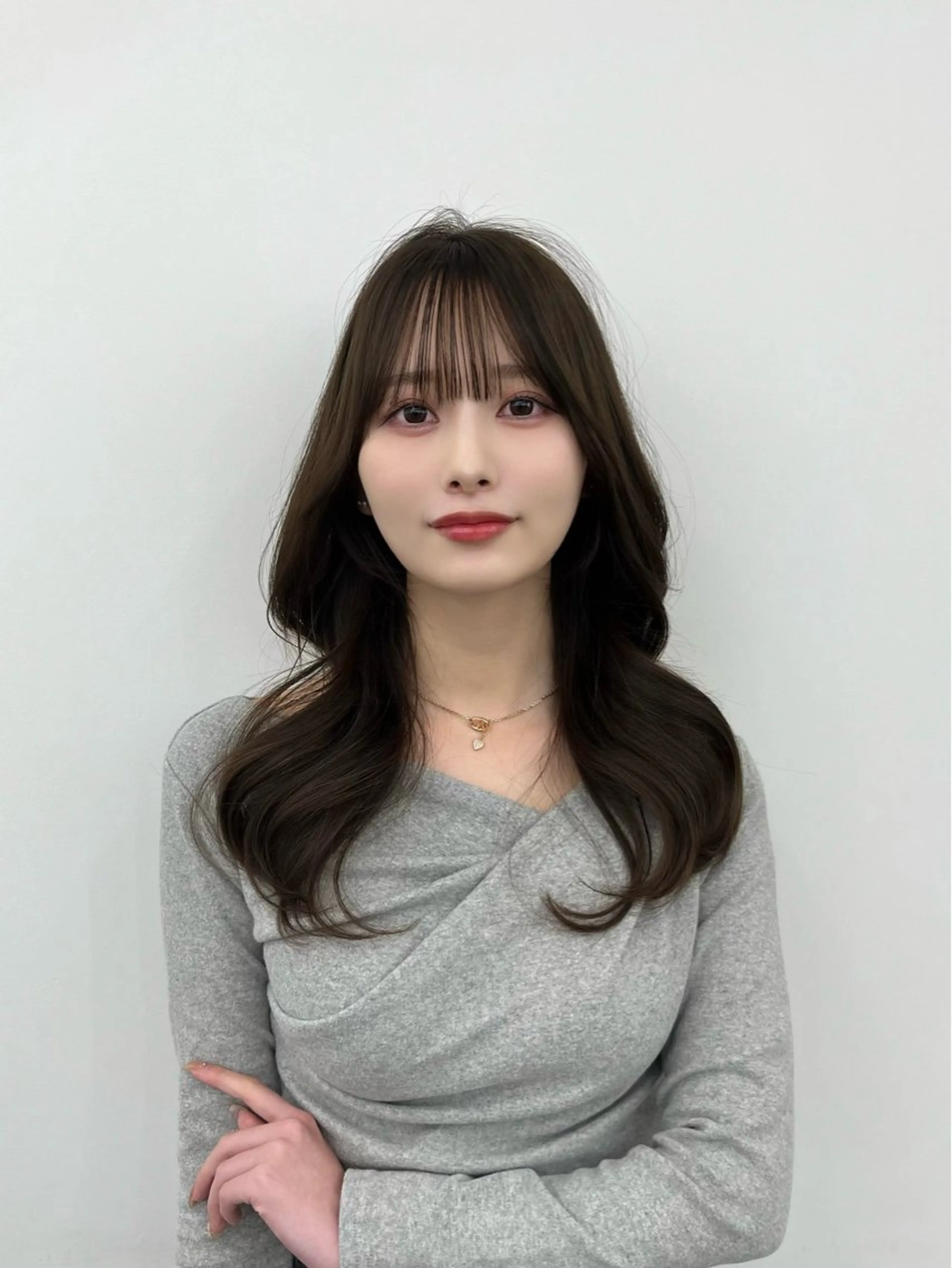 セミロング カラー レイヤーカット レイヤーカット顔周り /アレンジ伊藤彪真のヘアスタイル