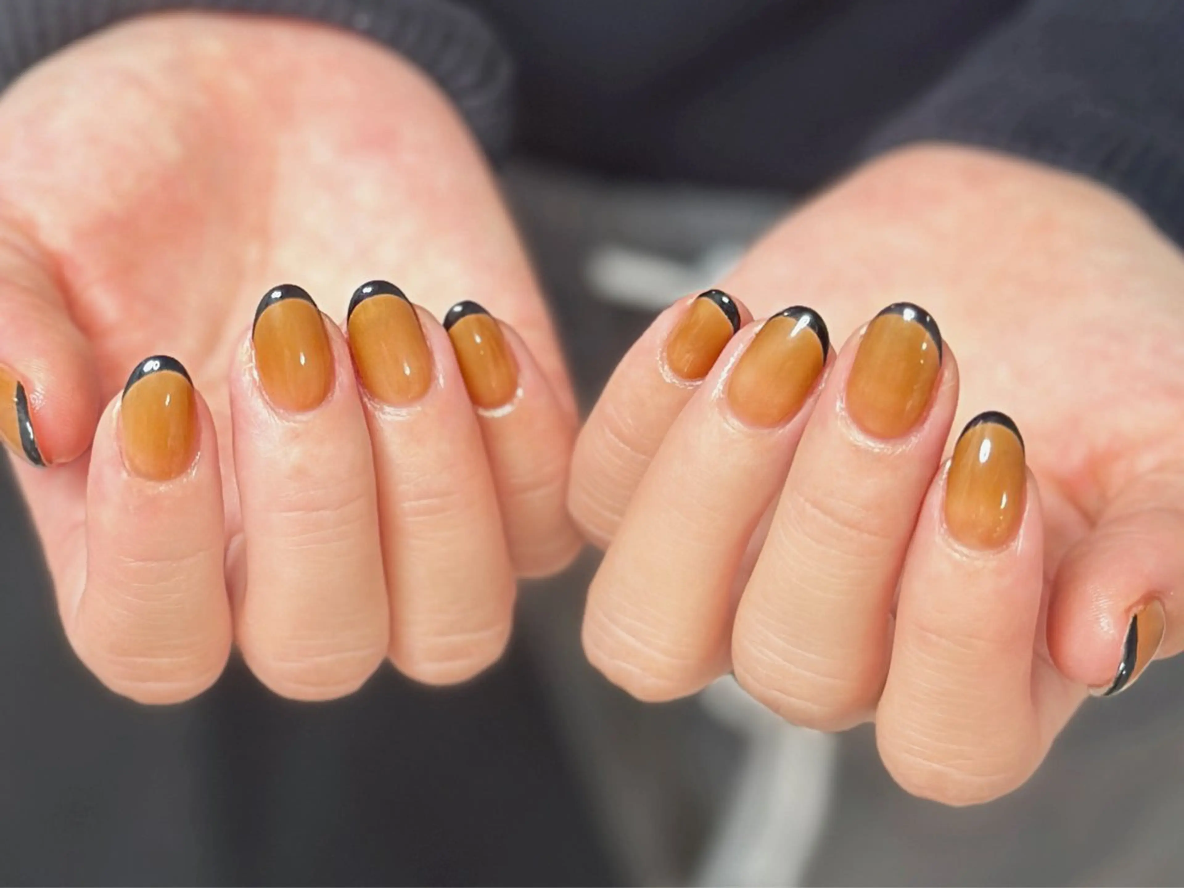 ネイル アートネイル オーロラネイル チークネイル フレンチネイル ガラスフレンチ ハンドネイル 🎀YooLi Nail salonのネイルデザイン