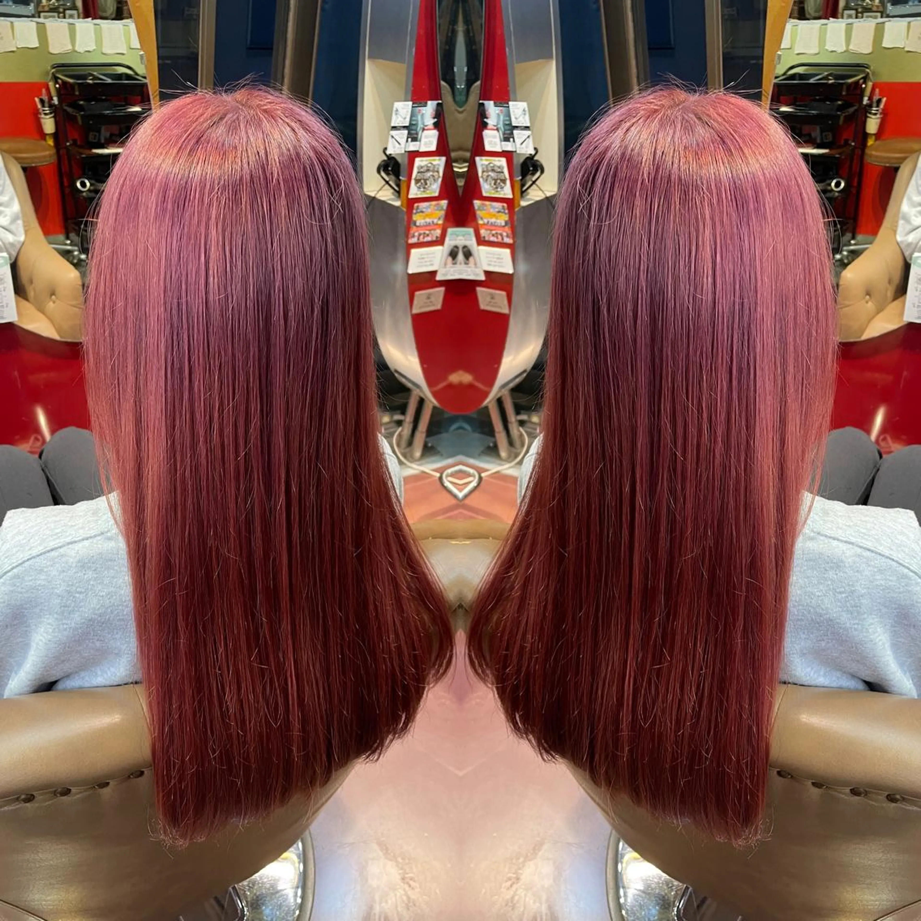 ロング カラー ブリーチ ケアブリーチ ピンクカラー 👑派手髪/カット 👑ANRYのヘアスタイル