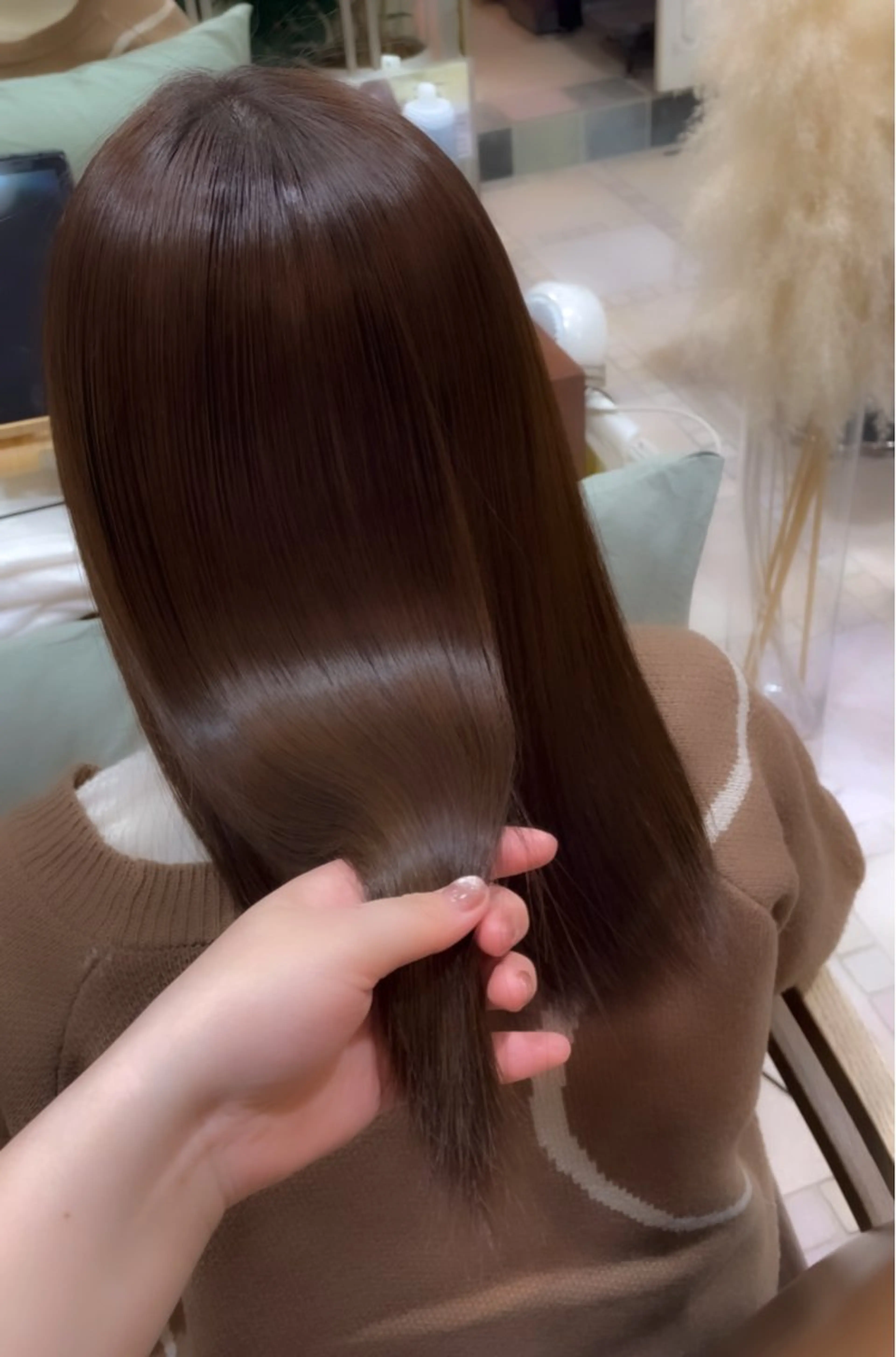 セミロング ミルクティーブラウン 髪質改善 トリートメント カット ヘアカラー トリートメント 透明感/チョコカラー 💍TAMA💍のヘアスタイル