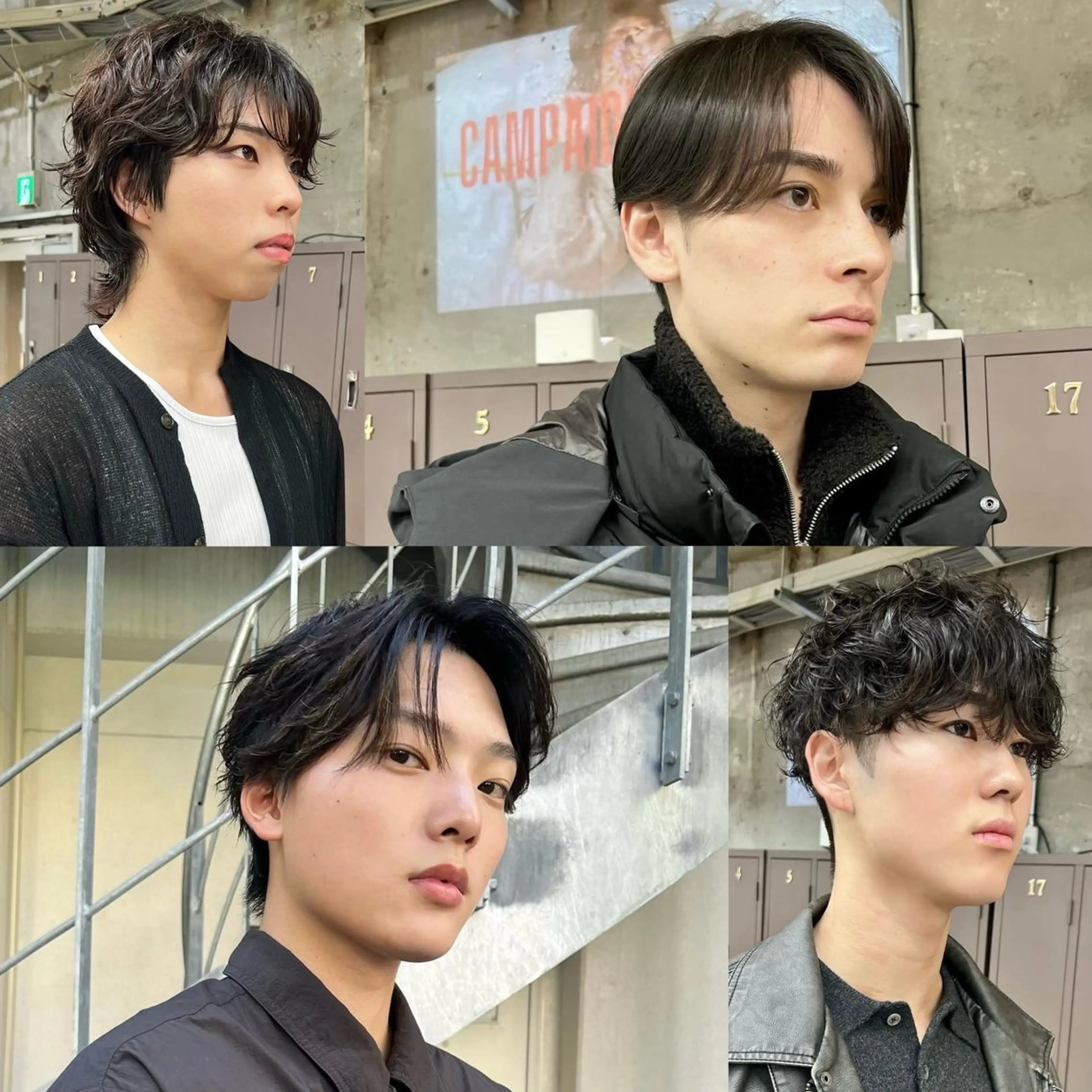 ショート パーマ メンズ センターパート カルマパーマ メンズ韓国風 マッシュ メンズパーマ カット パーマ 韓国ヘア /男女☘️ 細江 美紅のヘアスタイル