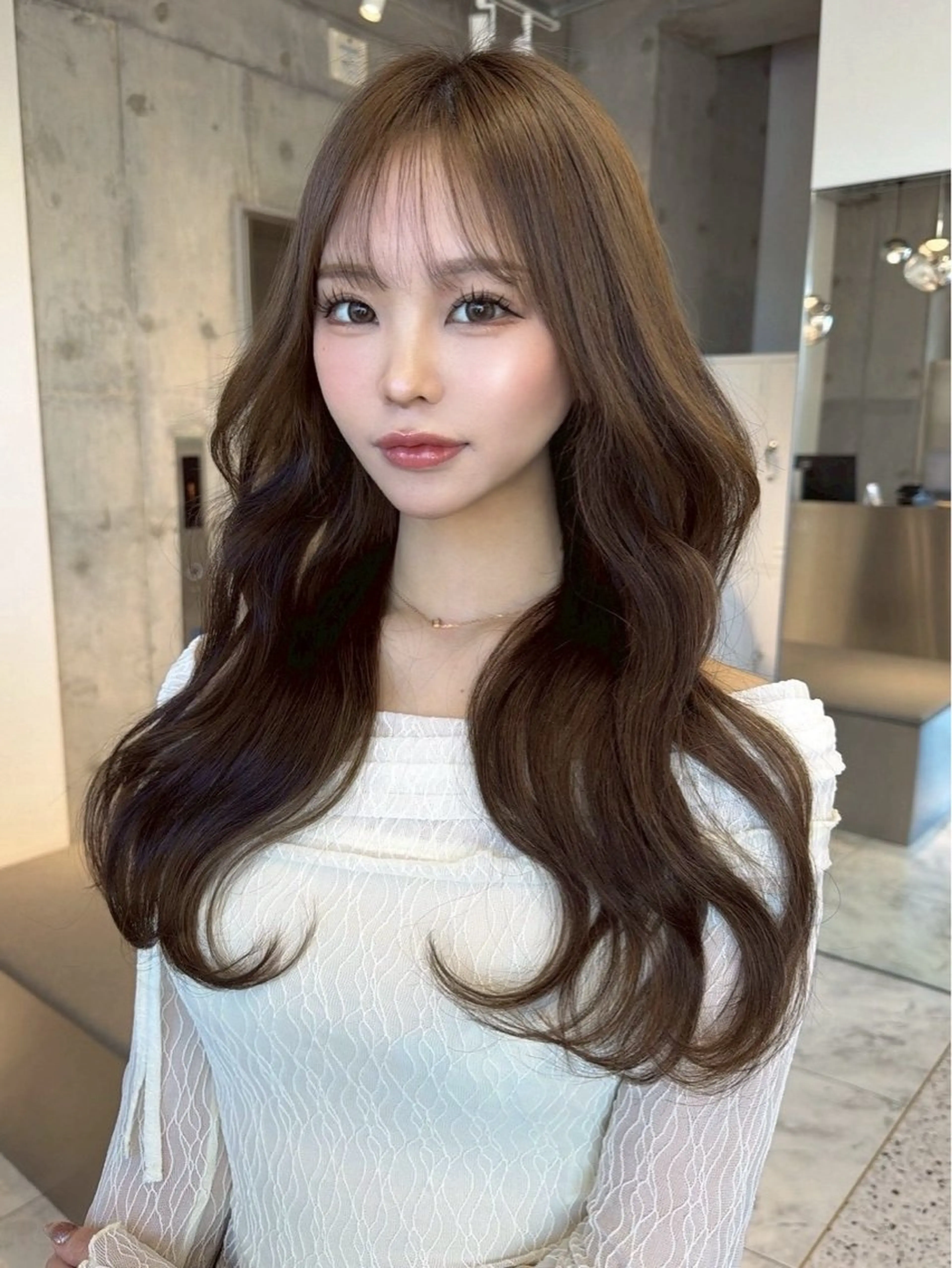 ロング くびれヘア ヨシンモリ 韓国風ヘア レイヤーカット 美実 ♡のヘアスタイル