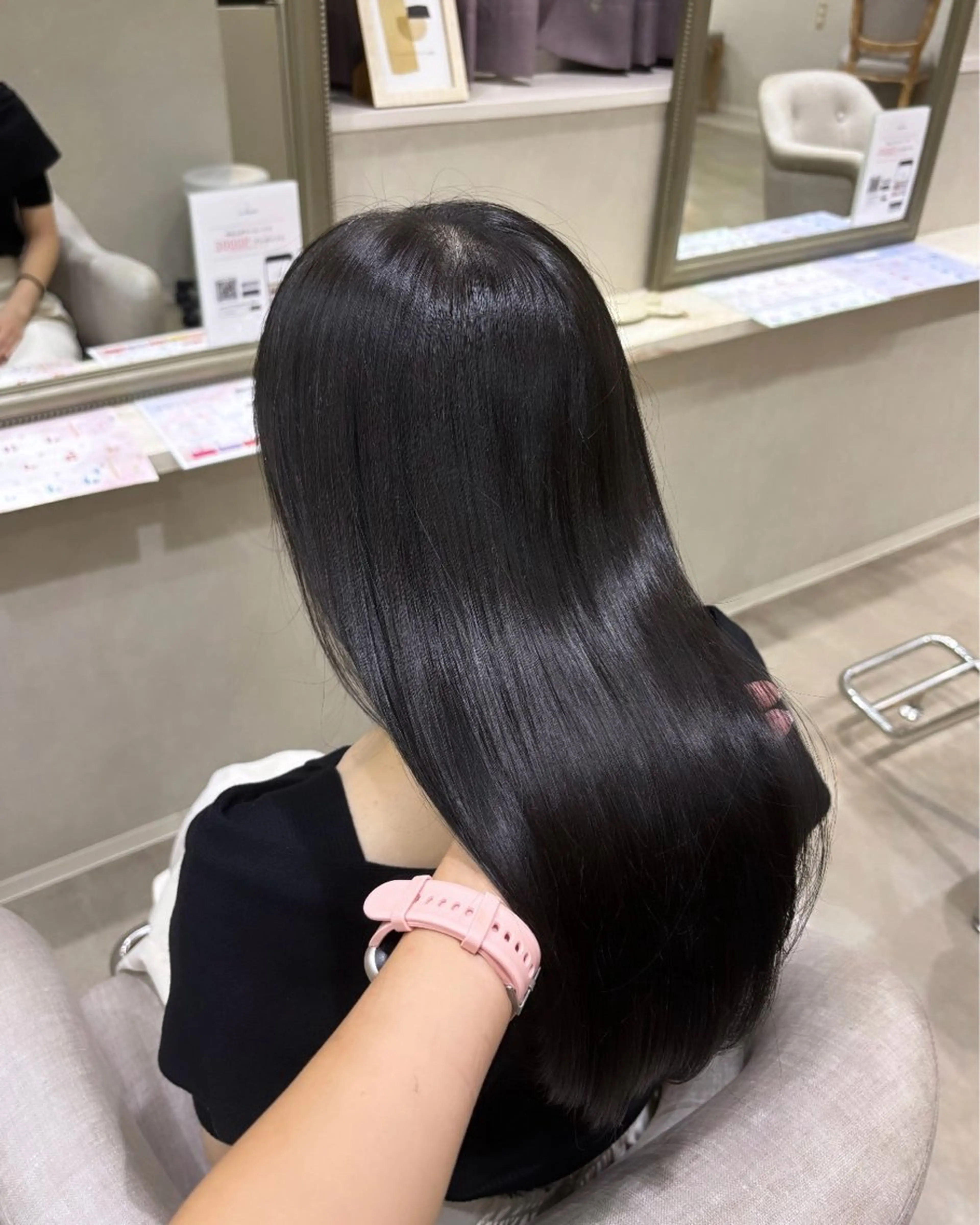 セミロング カラー 黒髪 🩰髪質改善/ 艶カラー/uta🩰のヘアスタイル