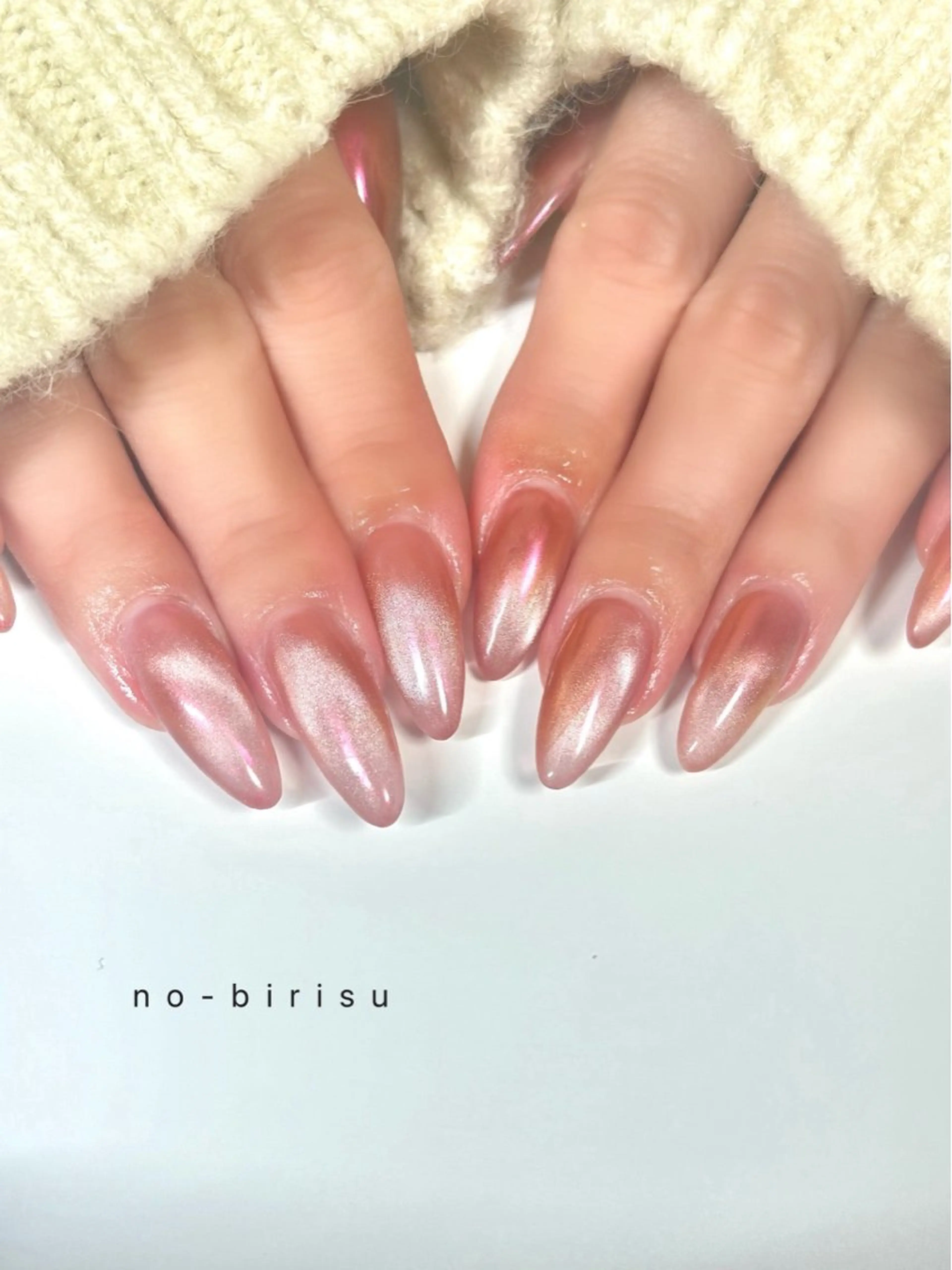ネイル マグネットネイル ミラーネイル ワンカラーネイル ハンドネイル no-birisu nailのネイルデザイン