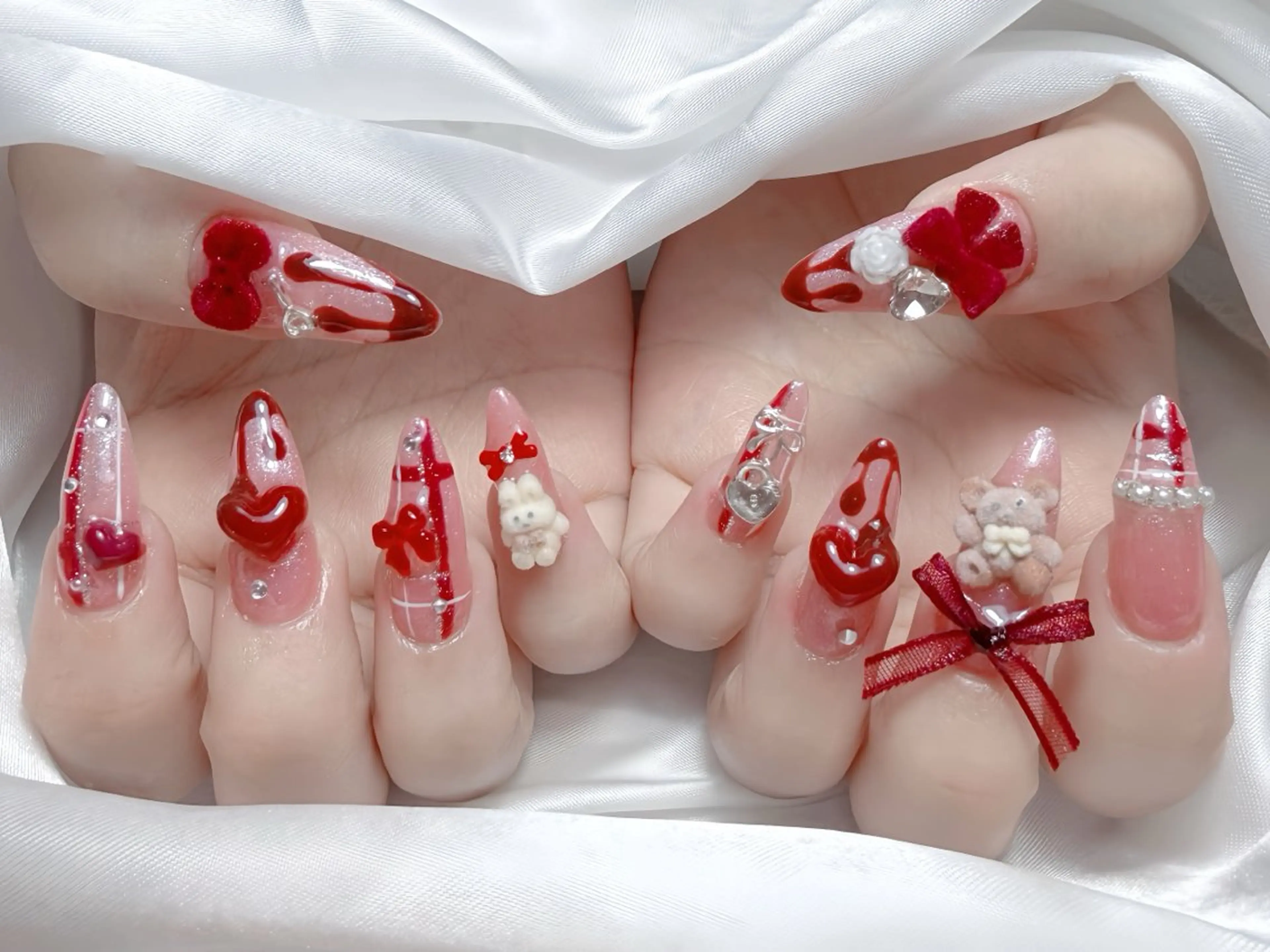 ネイル アートネイル ロングネイル ニュアンスネイル スカルプネイル ネイルチップ ハンドネイル Rin Nail 新大久保店のネイルデザイン