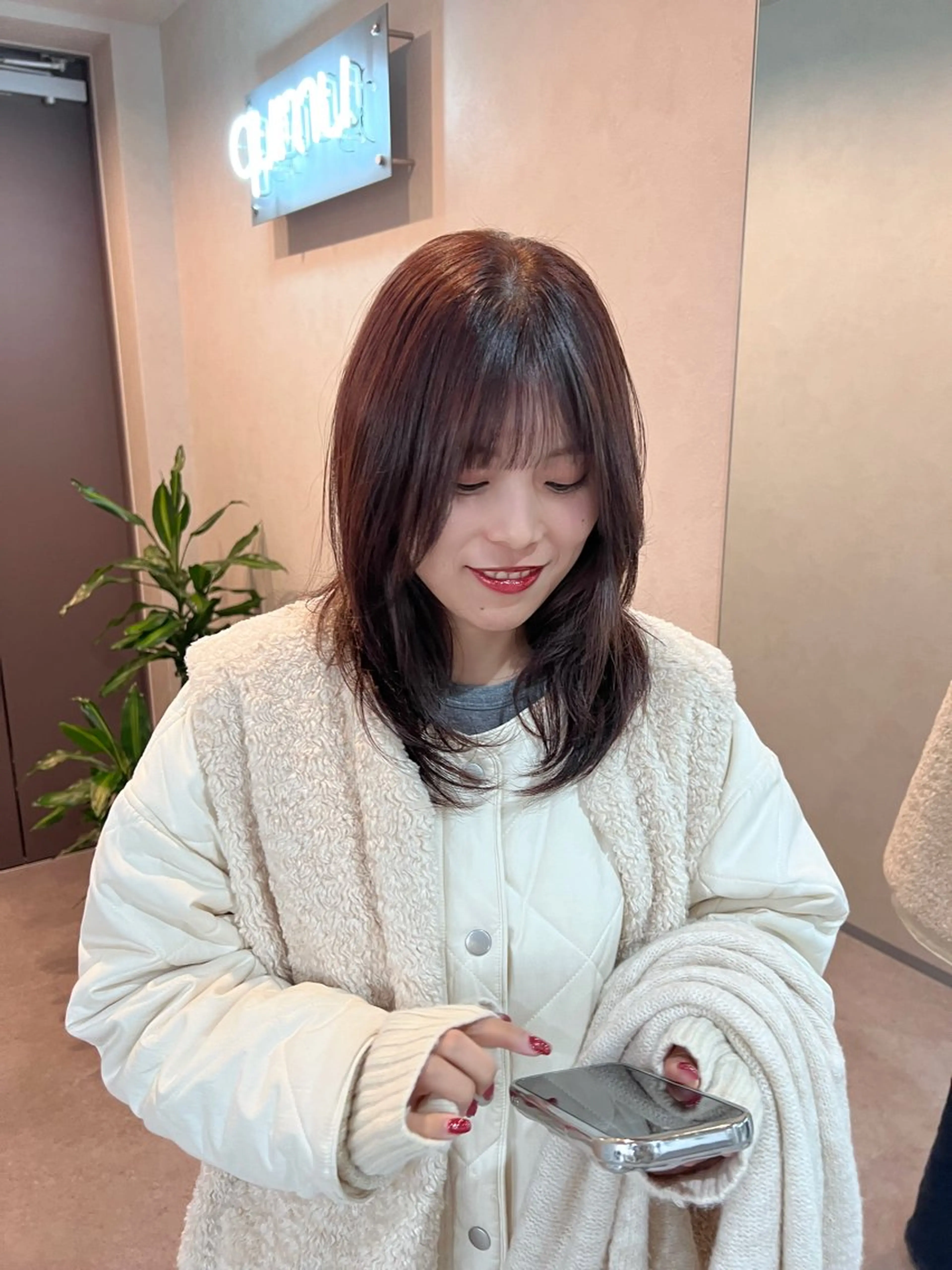 ミディアム カラー カット ヘアカラー トリートメント ヘアセット 🌟小顔カット🌟 レイヤーカットボブのヘアスタイル