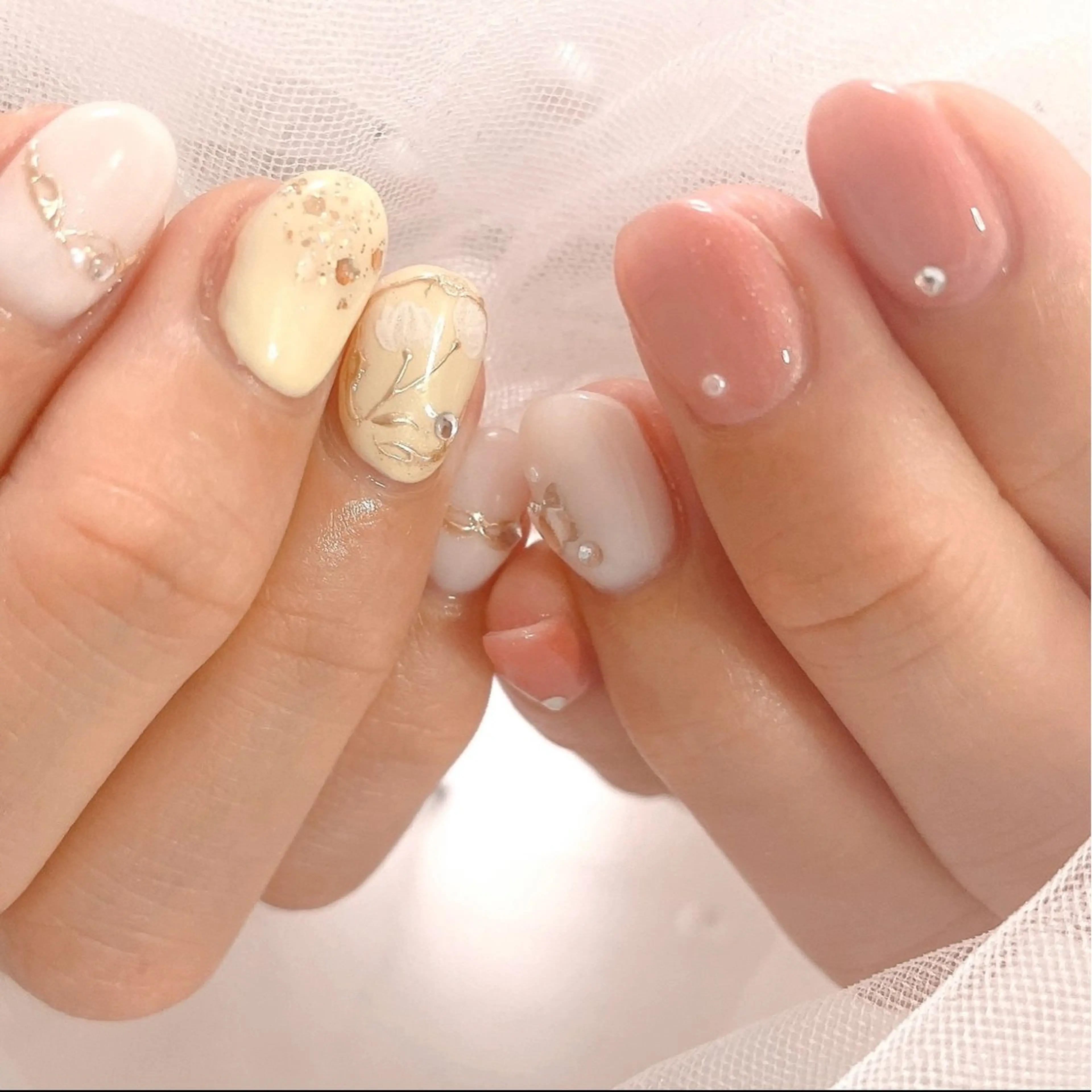 ネイル 春ネイル ハンドネイル ネイルサロン なっちゃん(古千谷)のネイルデザイン