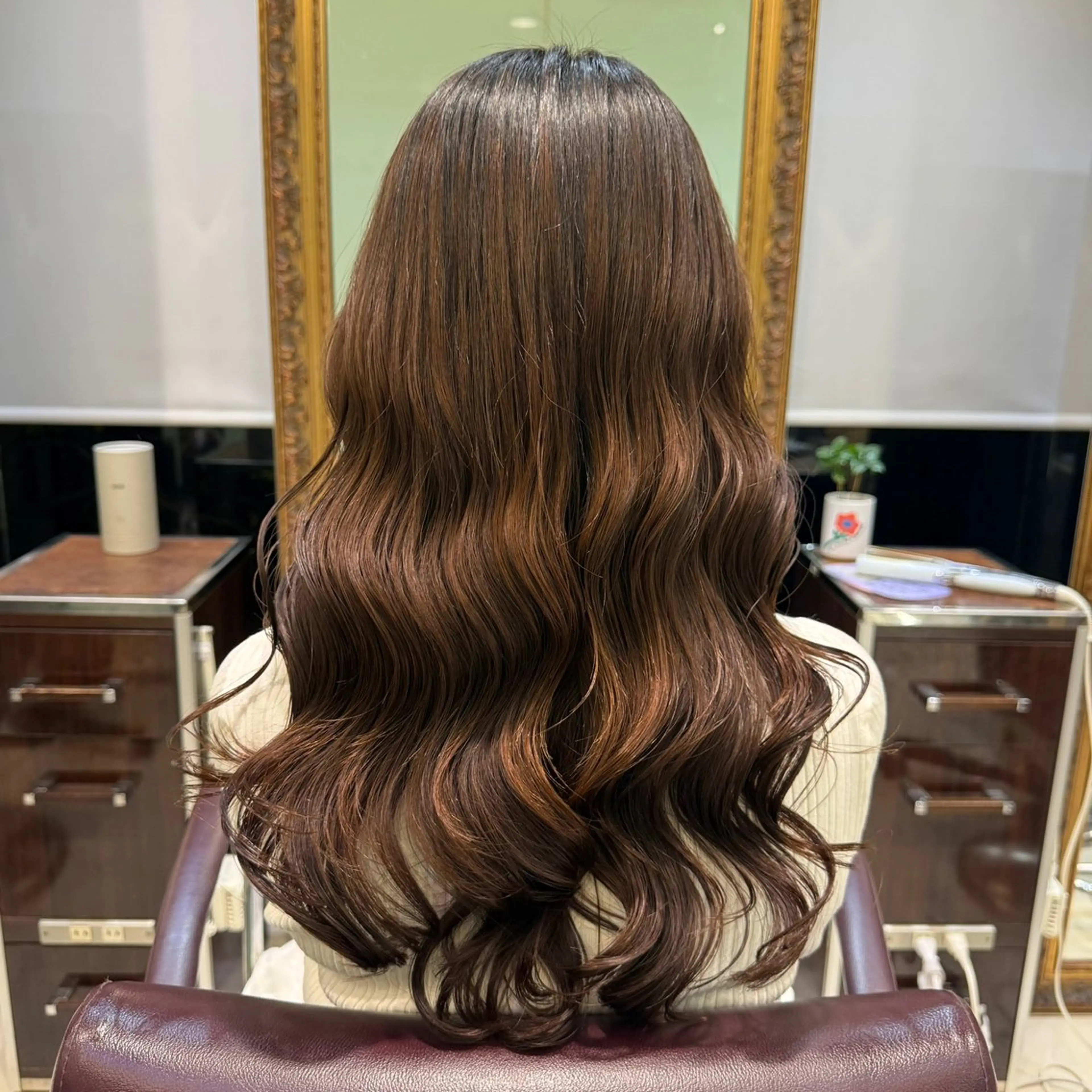 ロング パーマ 韓国風ヘア ロング デジタルパーマ パーマ 韓国風パーマ🌿コテ 巻き風パーマ/るいのヘアスタイル