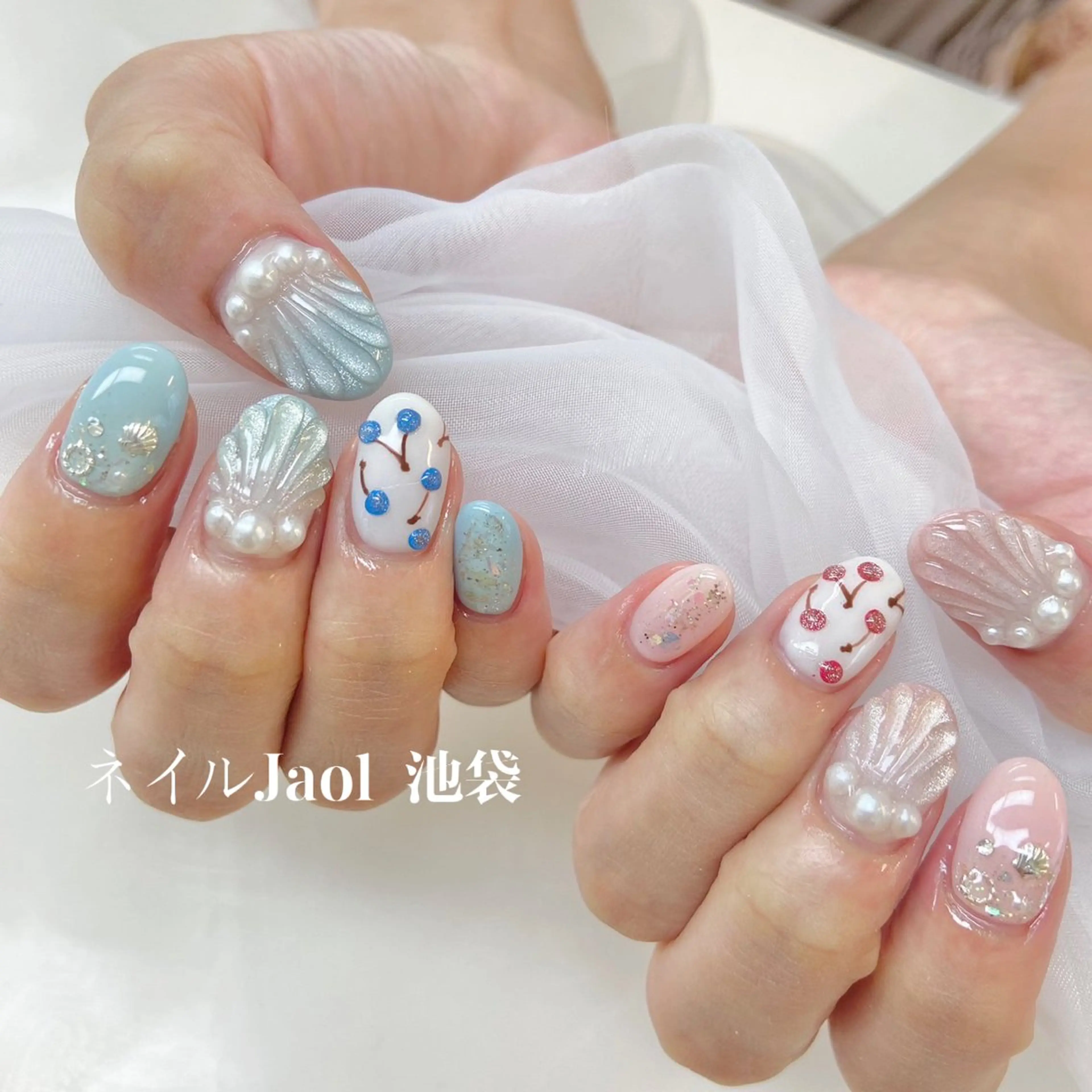 ショート ハンドネイル ネイルJaol 池袋のネイルデザイン