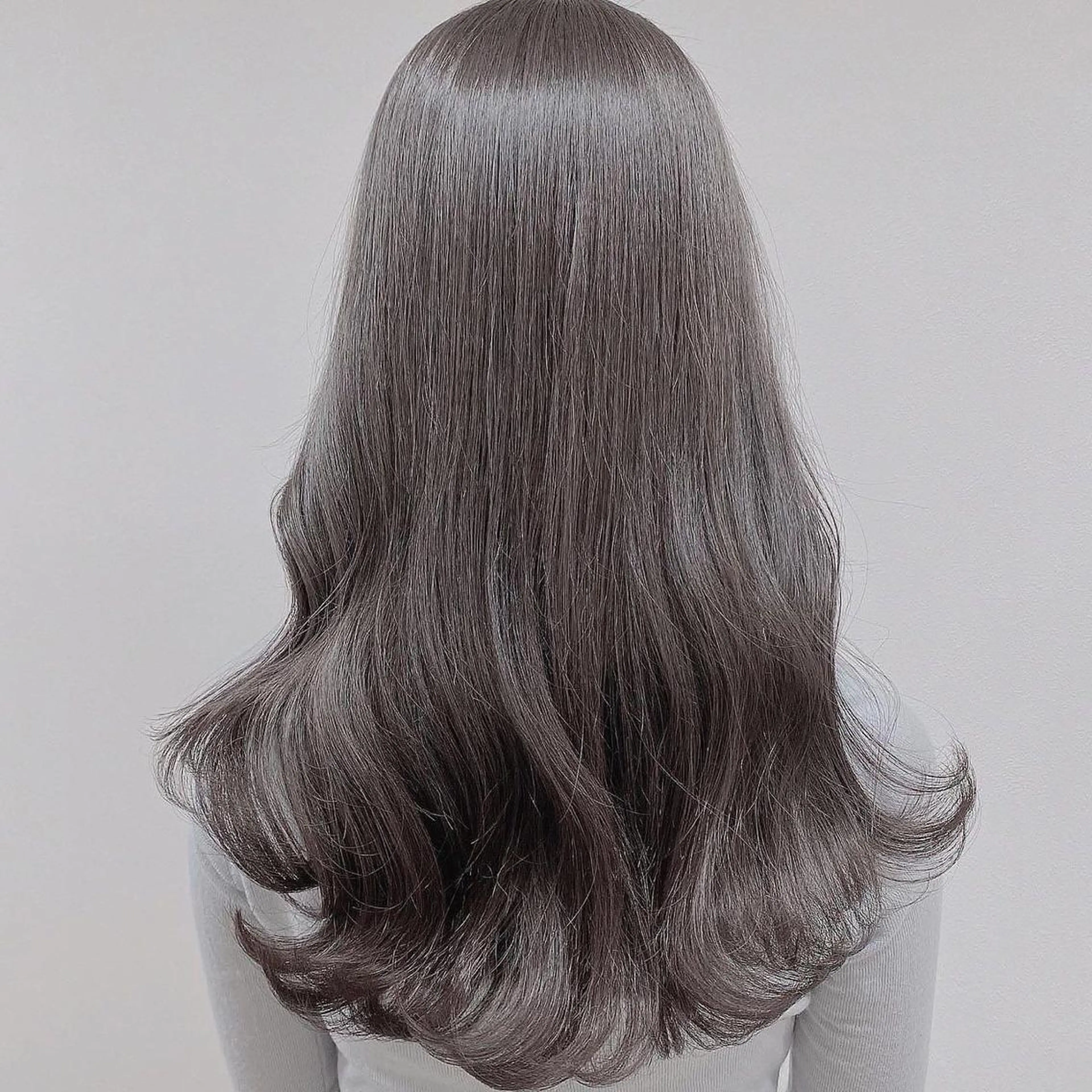 ロング 切りっぱなしボブ アッシュ ケアカラー ピンクブラウン ボブ カット ヘアカラー トリートメント 美髪/透明感カラー 菅原弘行のヘアスタイル