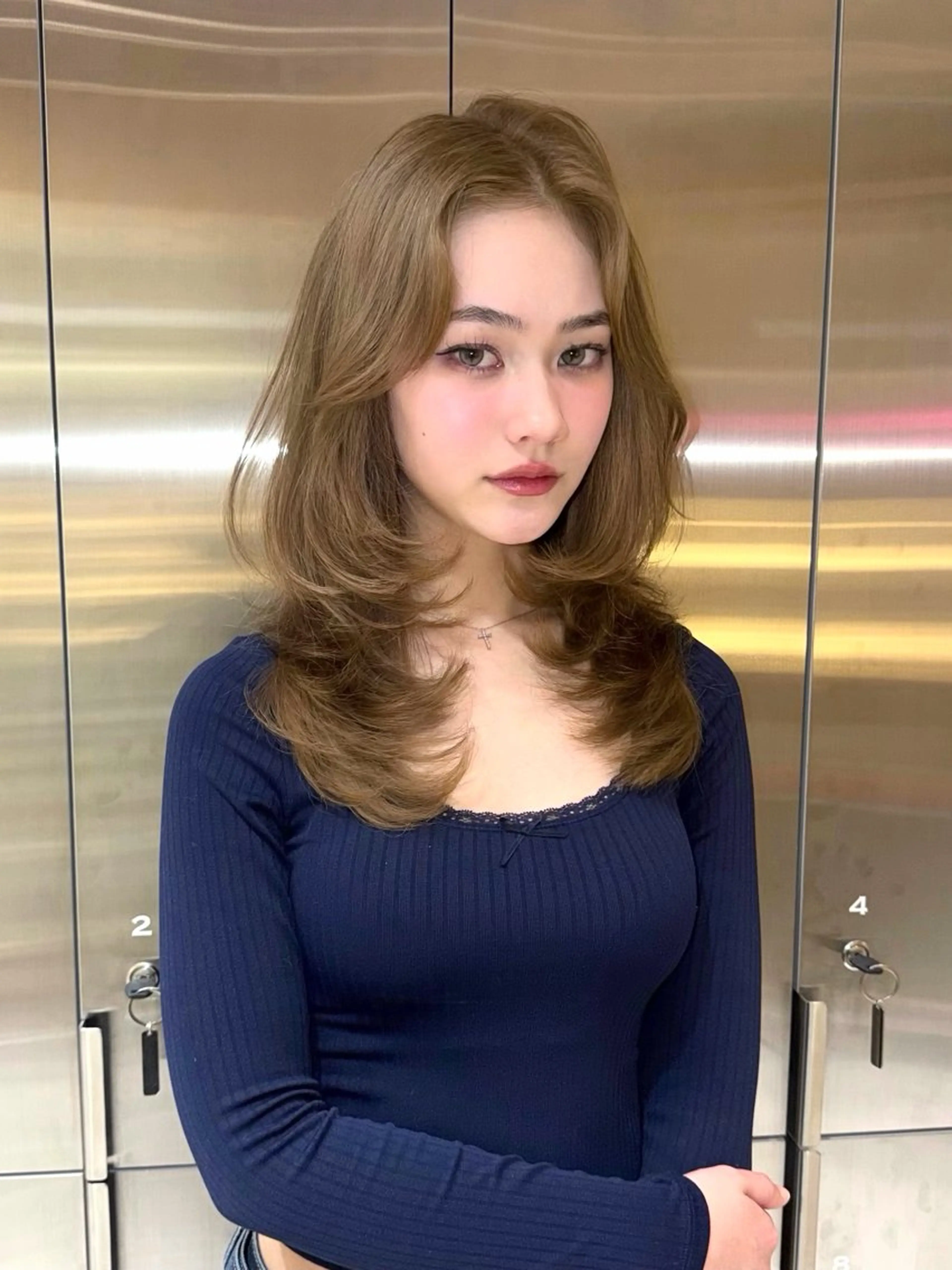 ミディアム カット トリートメント Kaede/ブリーチ なし/レイヤー🤍のヘアスタイル