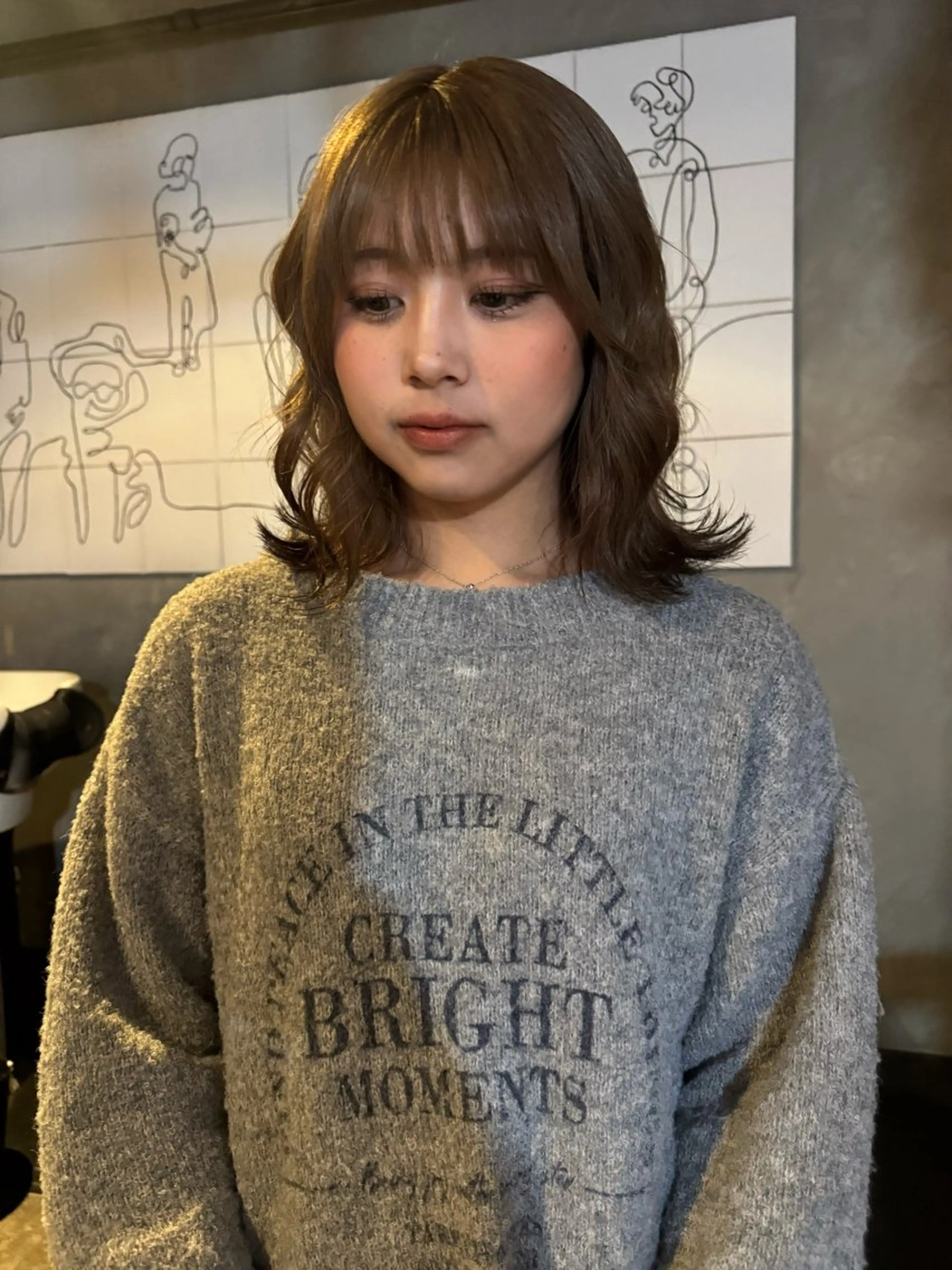 ミディアム カラー ヘアカラー クキノケイカ /暖色カラーのヘアスタイル