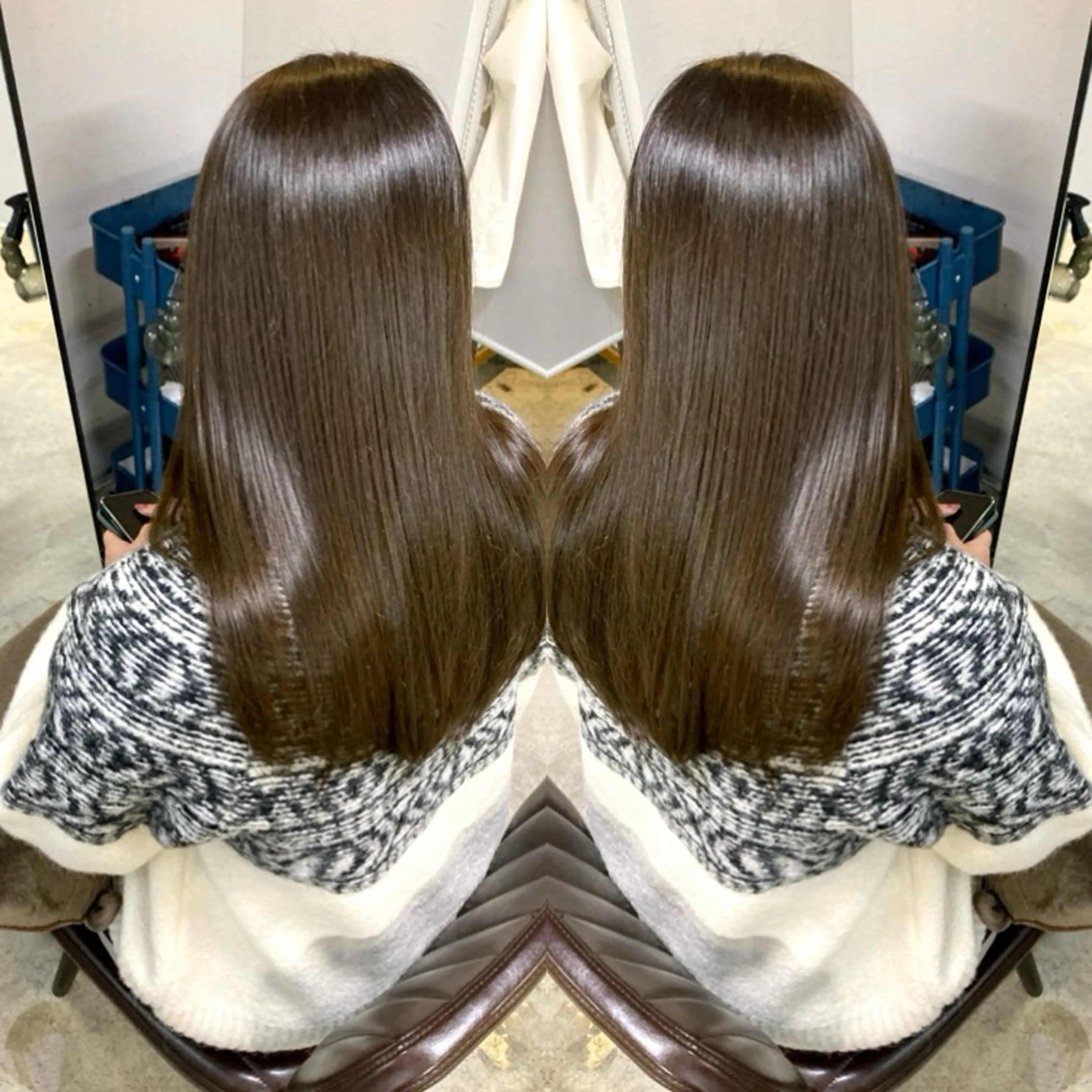 セミロング くせ毛 カット 縮毛矯正 トリートメント 新井 広樹のヘアスタイル