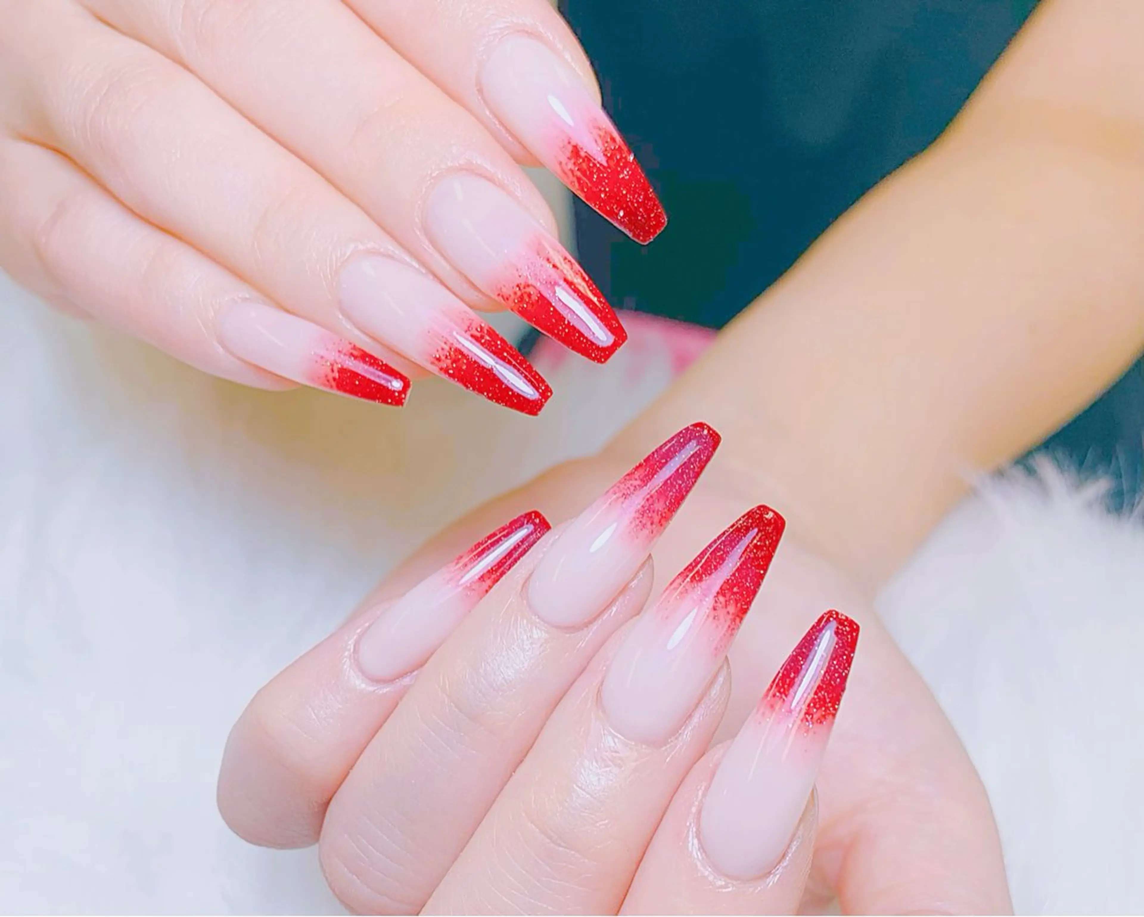 ネイル チークネイル 長さ出し フラッシュネイル フレンチネイル グラデーション ハンドネイル AN NAIL SALONのネイルデザイン