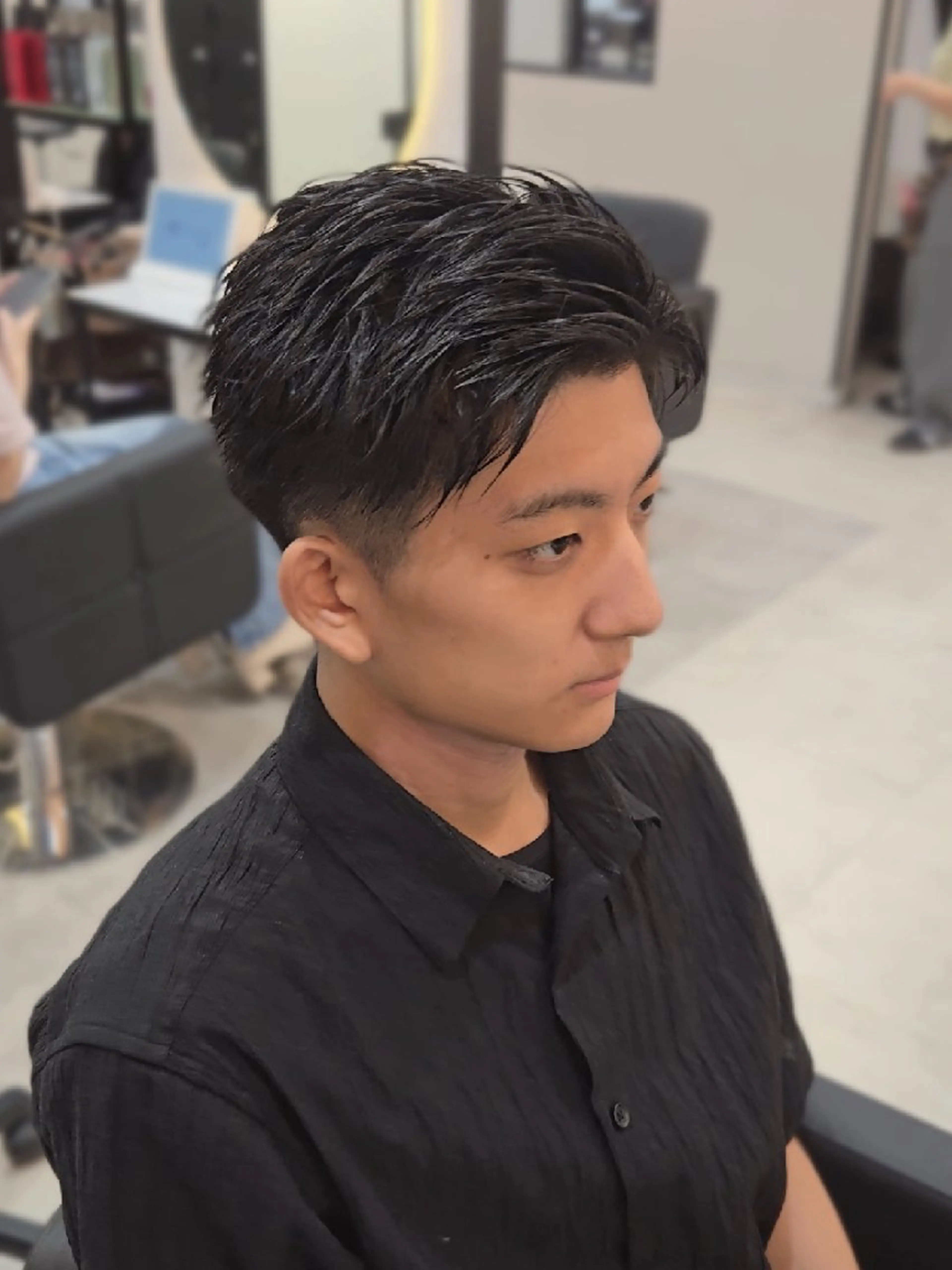 メンズ ショート オールバック ショートヘア カット ヘアセット LEN名古屋/パーマ 海外ヘア/メンズ特化のヘアスタイル