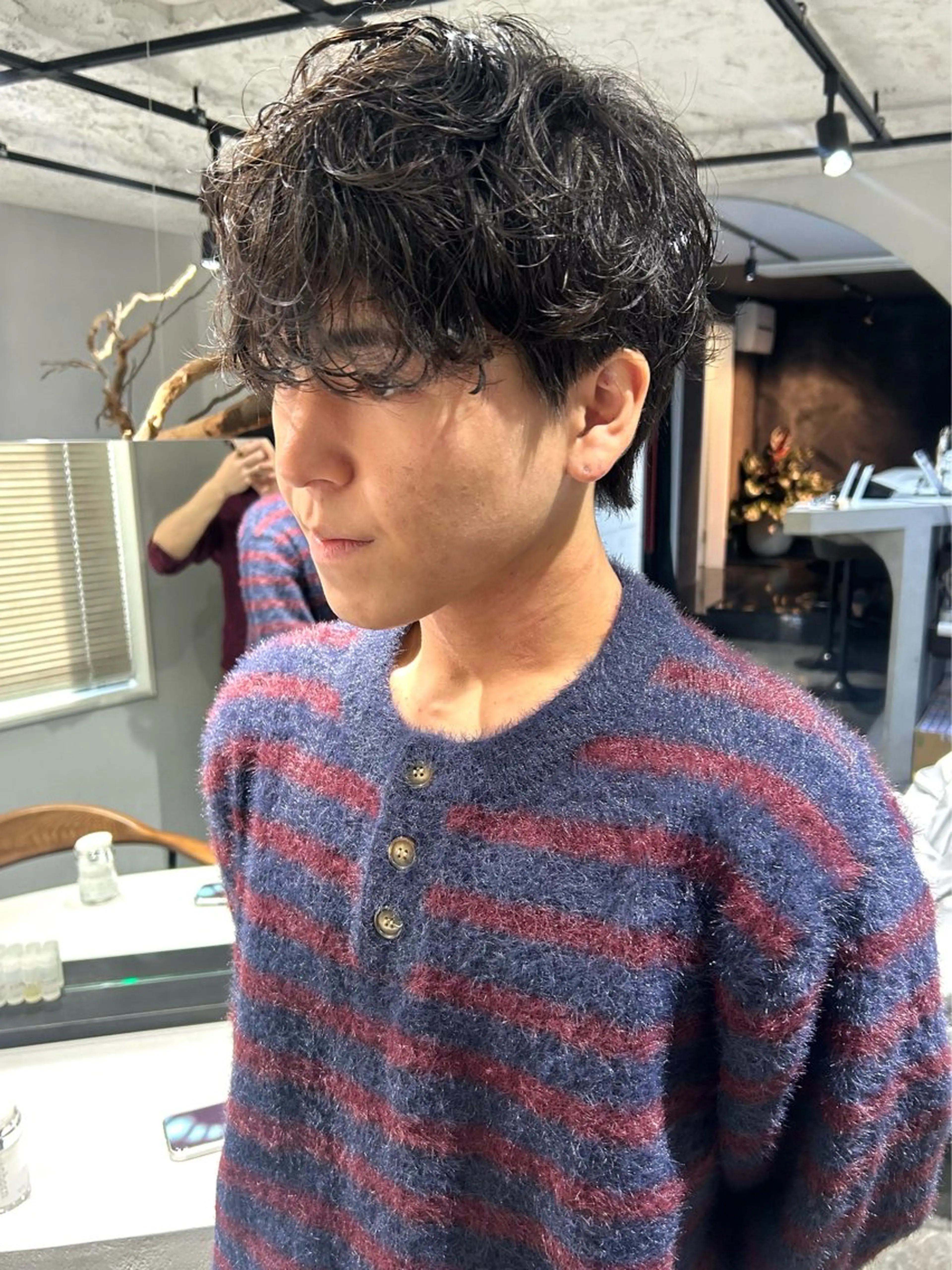 メンズ センターパート メンズ韓国風 マッシュ メンズパーマ 刈り上げ カット パーマ トリートメント 船橋/パーマ/メンズ キチ/RITSU🪡のヘアスタイル