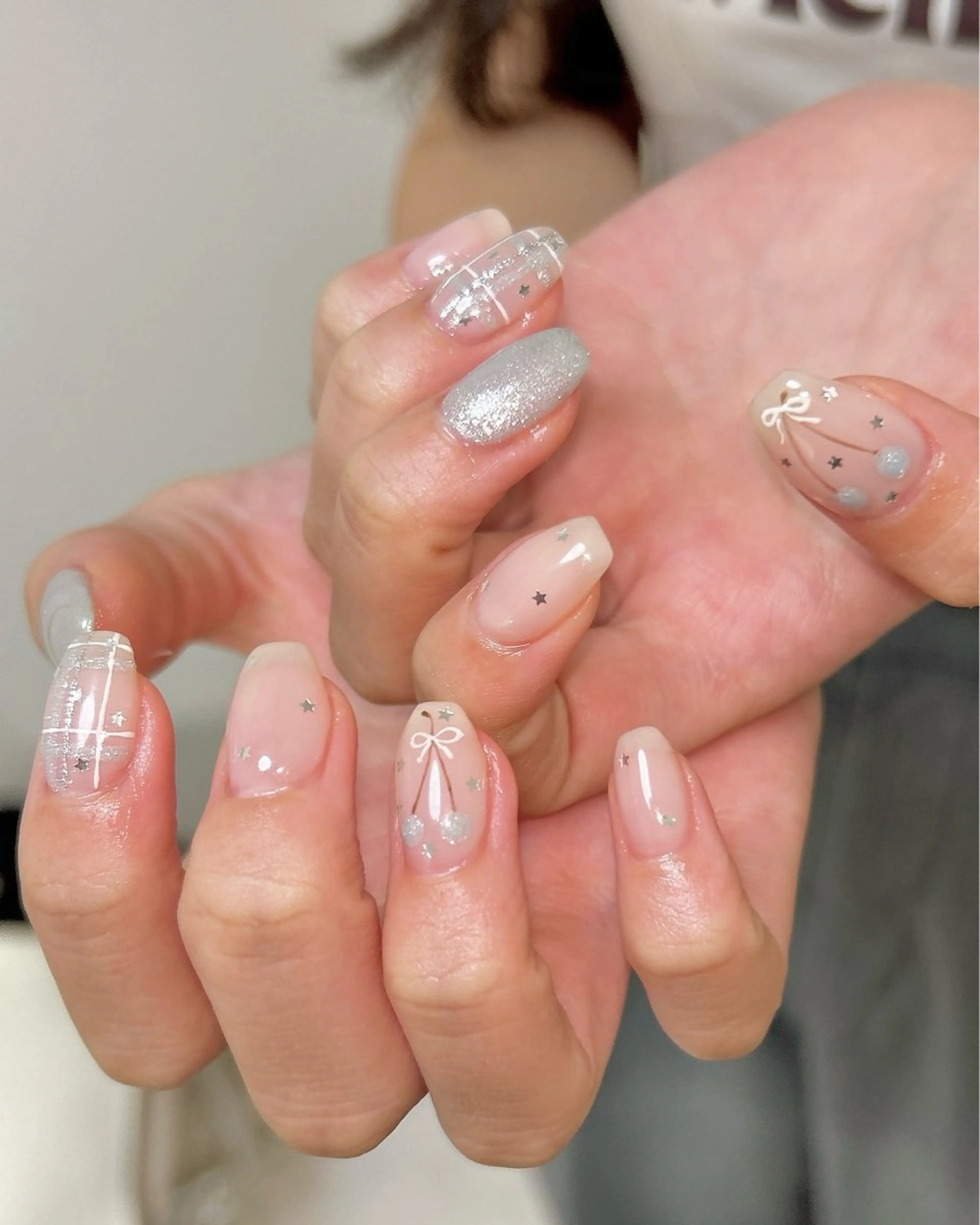 ネイル ホログラムネイル ハンドネイル ten nail salon　かえでのネイルデザイン