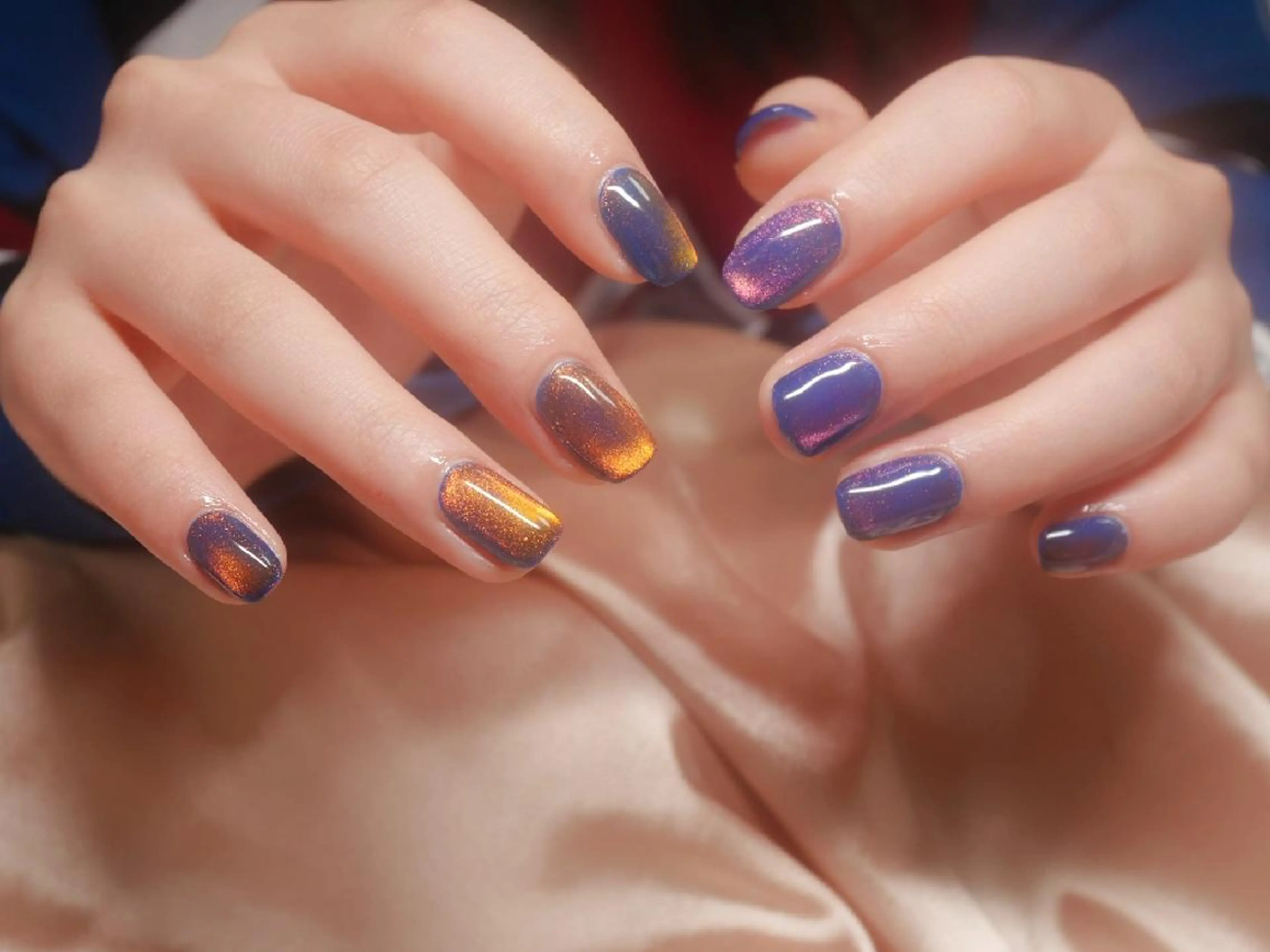 ネイル キラキラネイル マグネットネイル ハンドネイル Nailsalon Graciasのネイルデザイン