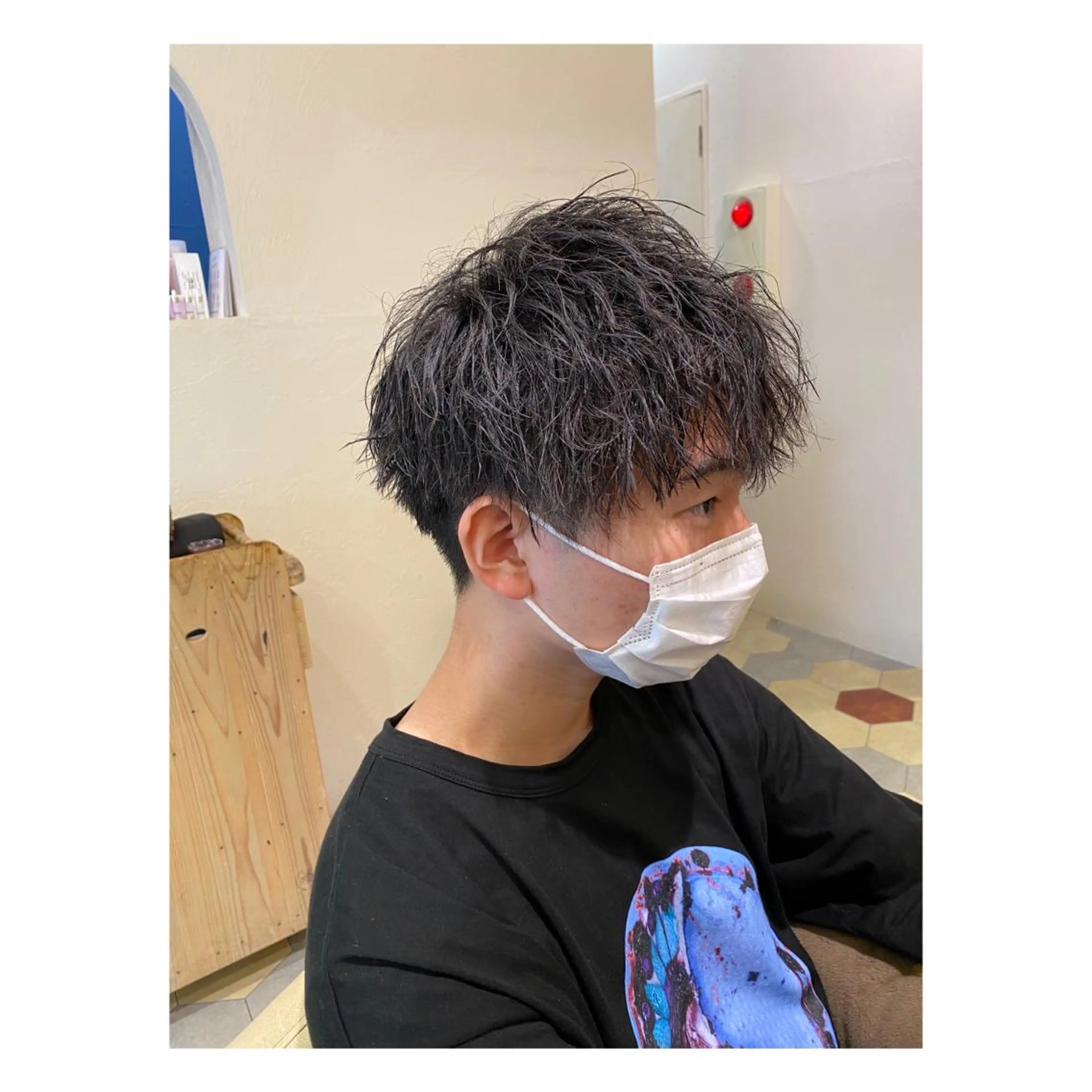ショート パーマ メンズ カット パーマ 菊池大一 溝の口パーマのヘアスタイル