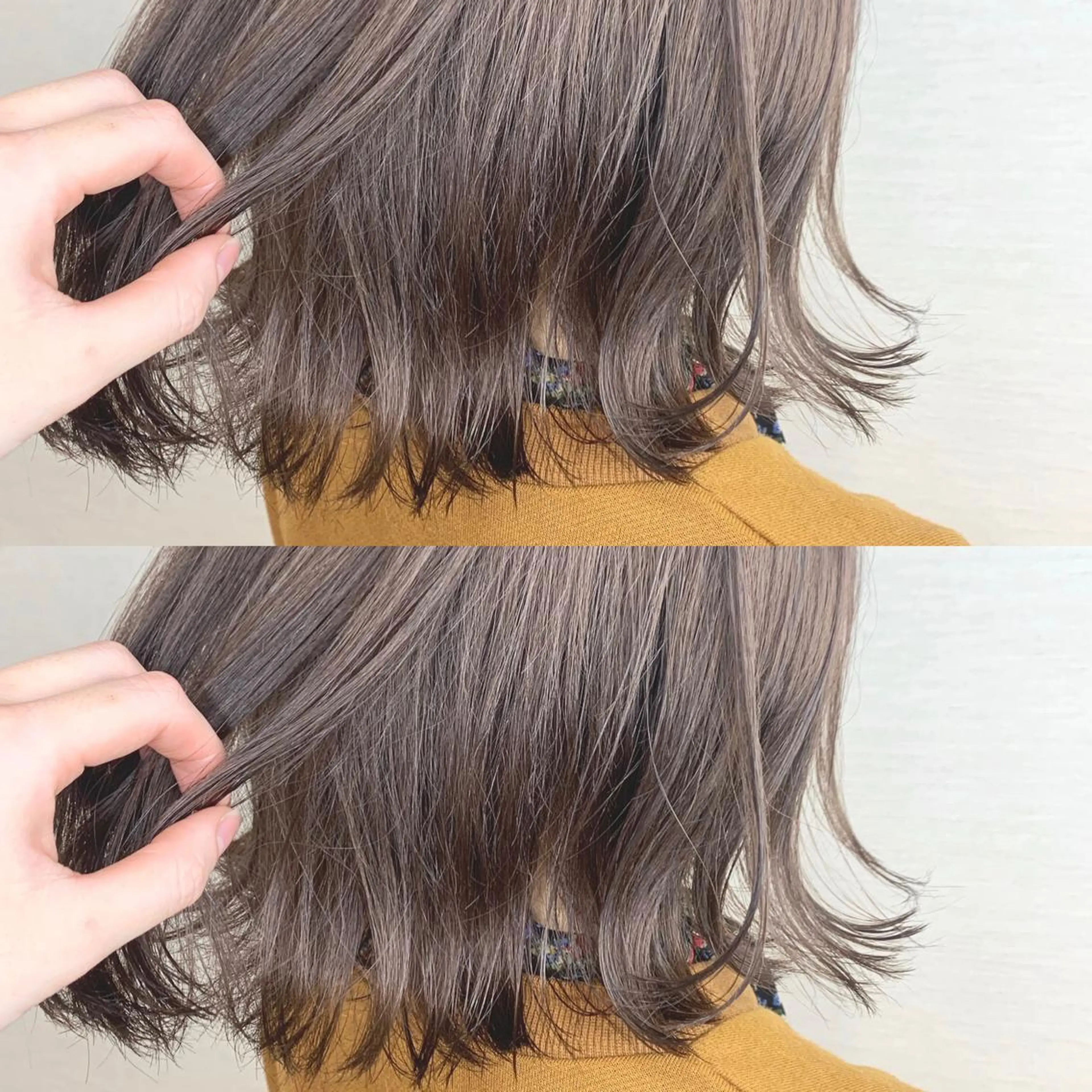 ミディアム カラー 韓国レイヤーカット/ ダブルカラーのヘアスタイル