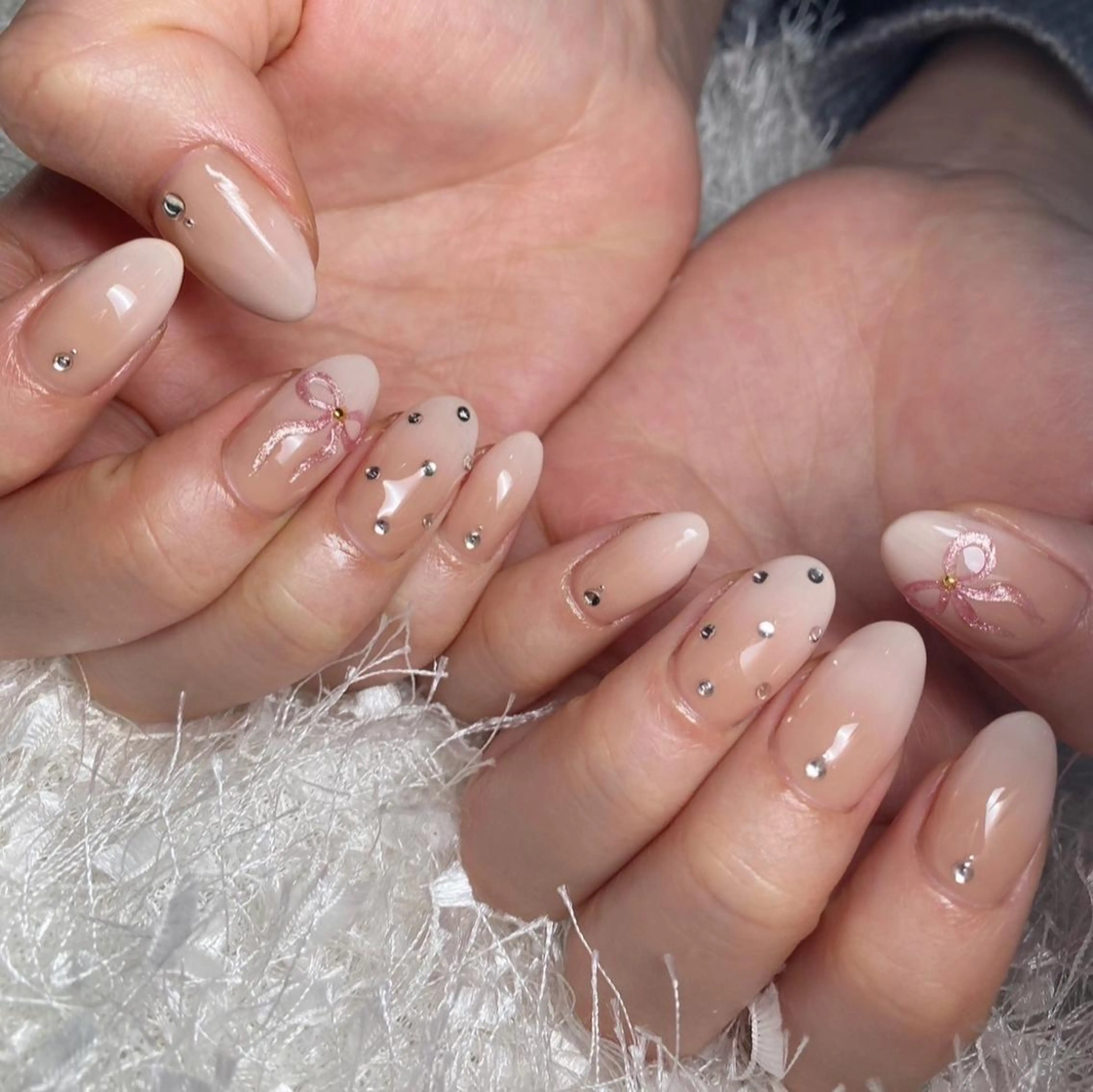 ネイル 長さ出し フレンチネイル ジェルネイル グラデーション 韓国ネイル ハンドネイル Nail&eye Belire 新宿のネイルデザイン