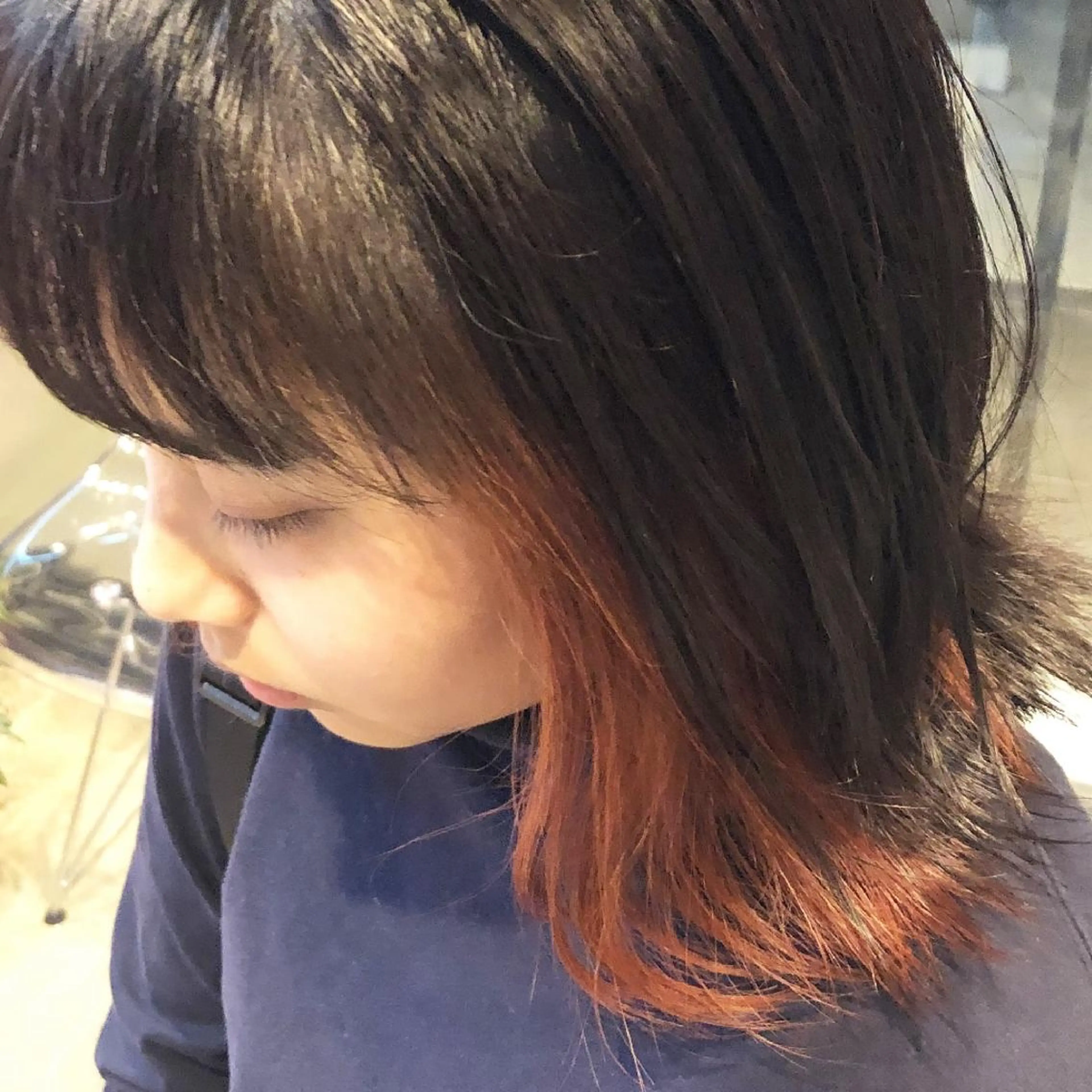 ミディアム カラー オレンジ LOOKER所属・looker ルーカーのヘアスタイル