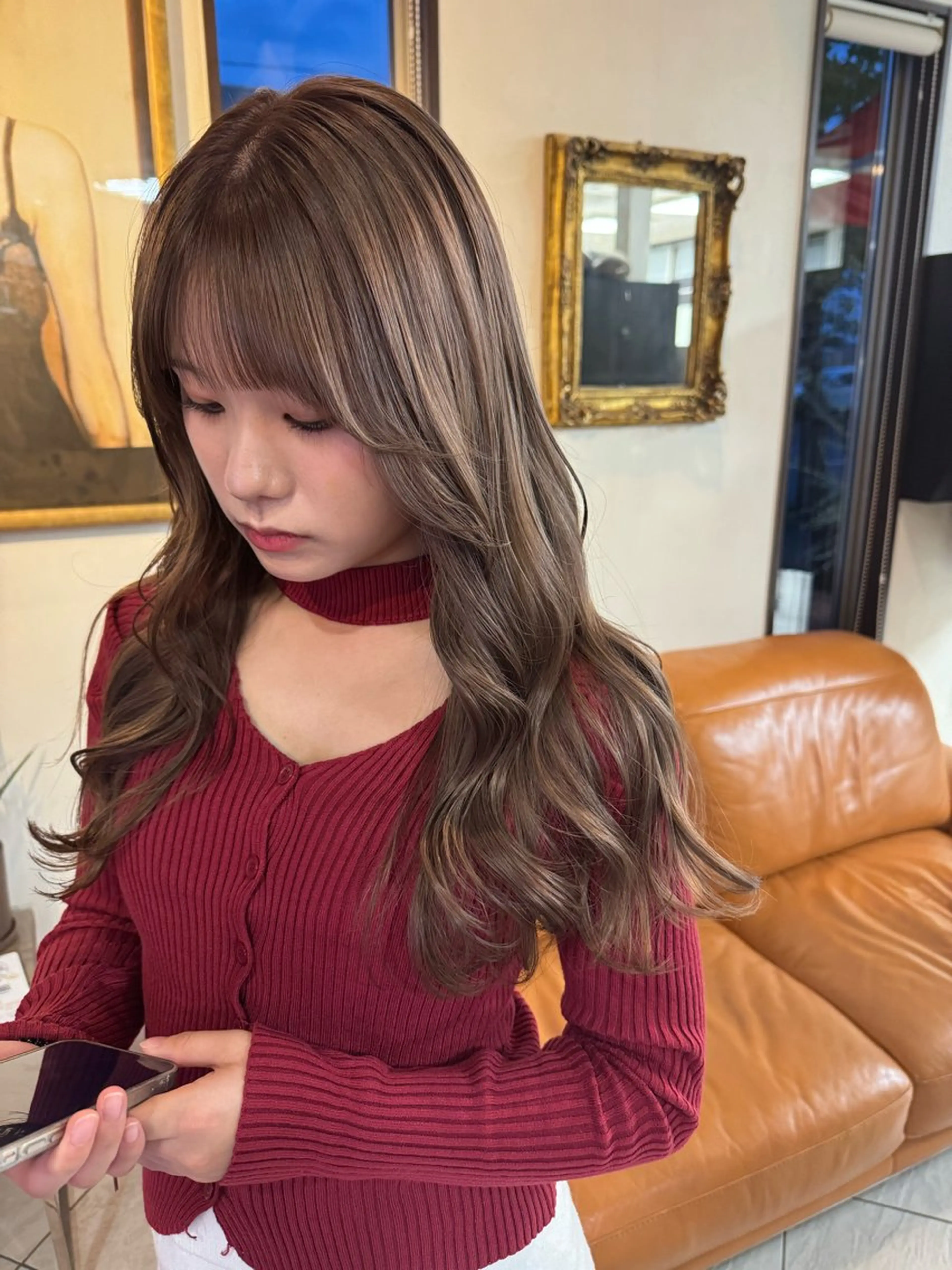 ロング カラー コレットヘアー 田中アヤノのヘアスタイル