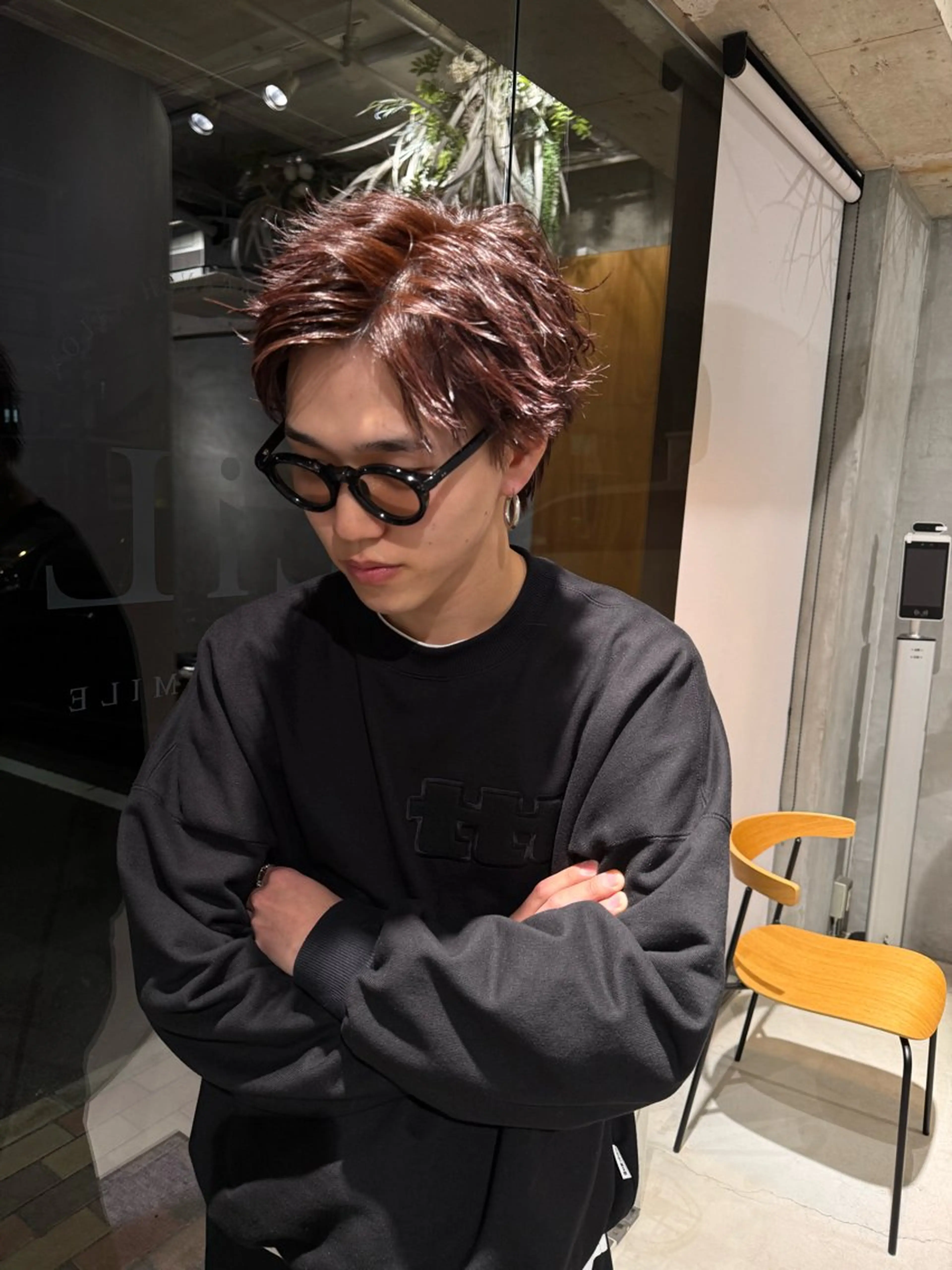 ショート レッドブラウン ショートヘア 森 隆人のヘアスタイル