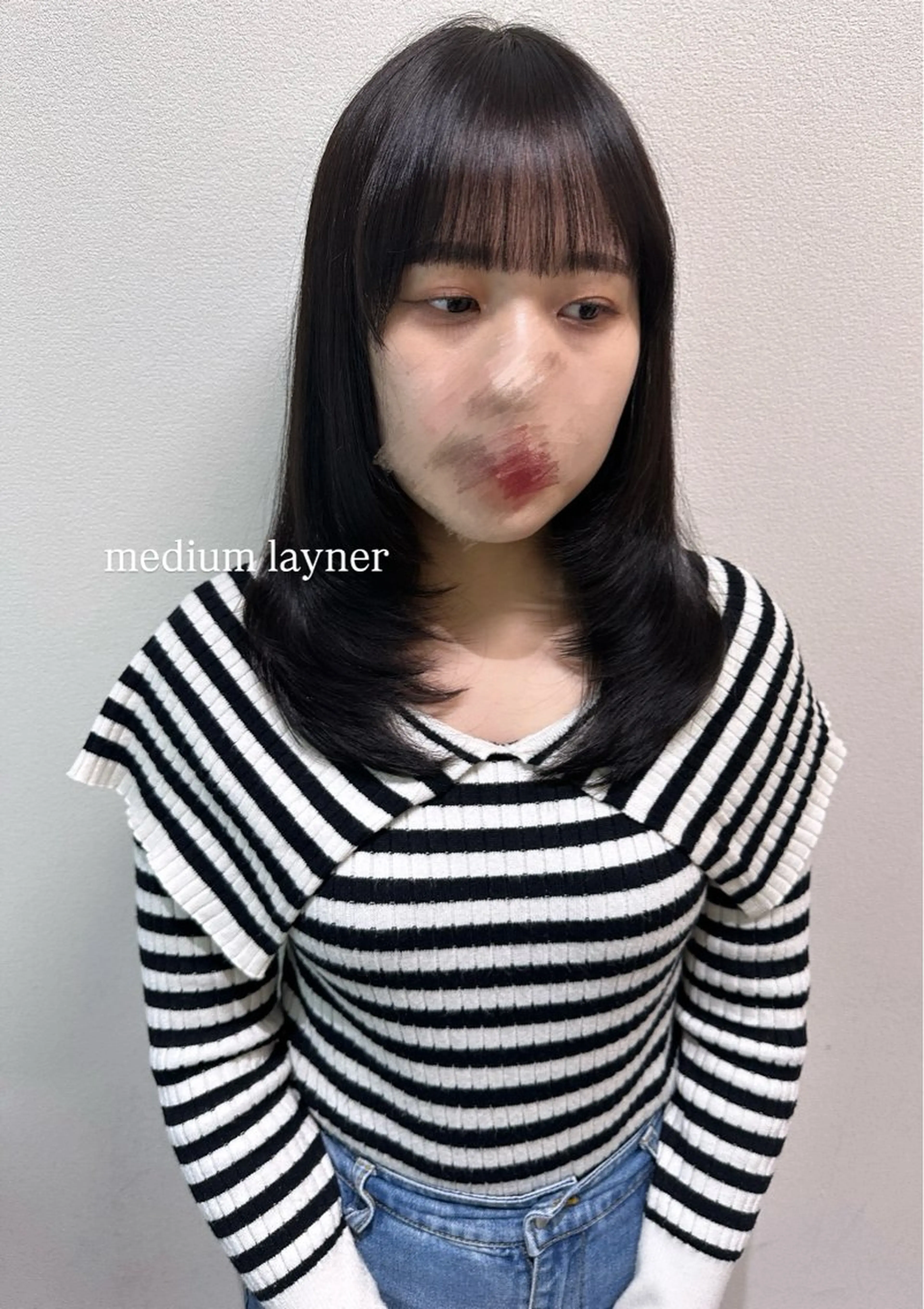 ミディアム カラー ヘアアレンジ ミディアムレイヤー レイヤーカット 🇰🇷韓国スタイル レイヤー/ayanaのヘアスタイル