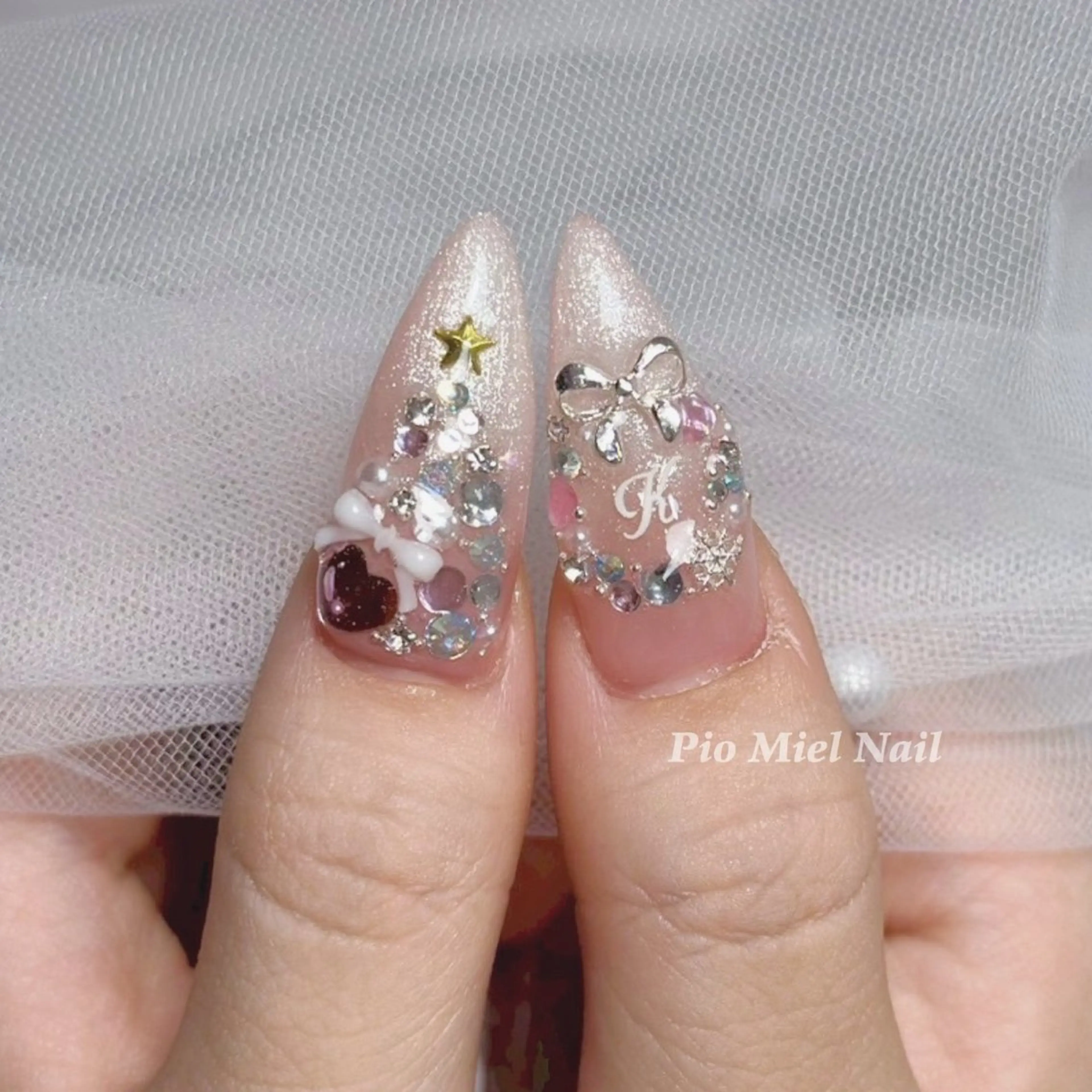 ネイル フレンチネイル 韓国ネイル マグネットネイル ニュアンスネイル ワンカラーネイル ハンドネイル HANA 長さだしのネイルデザイン