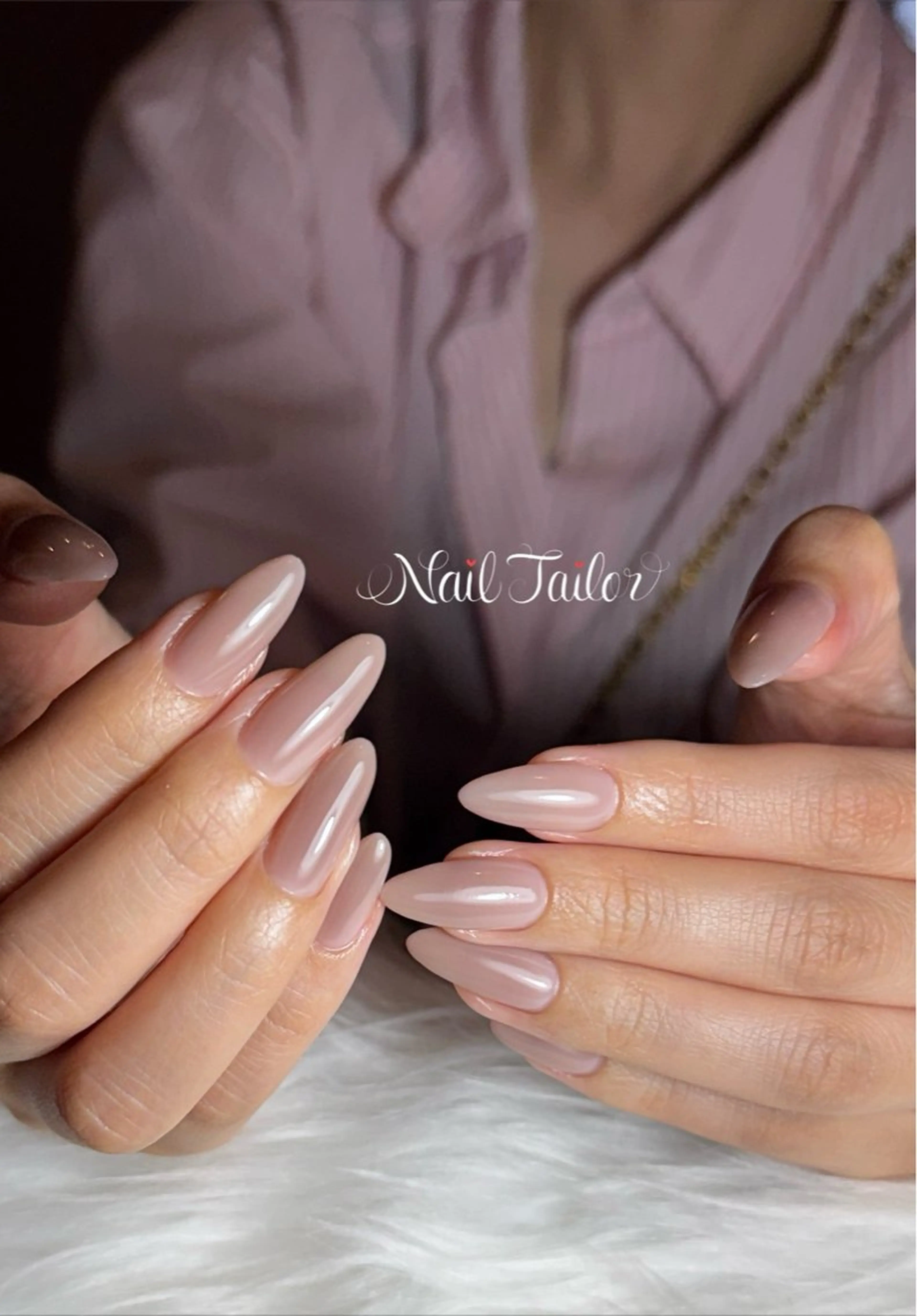 ネイル ロングネイル オフィスネイル ワンカラーネイル ピンク ハンドネイル NailTailor ネイルテイラーのネイルデザイン