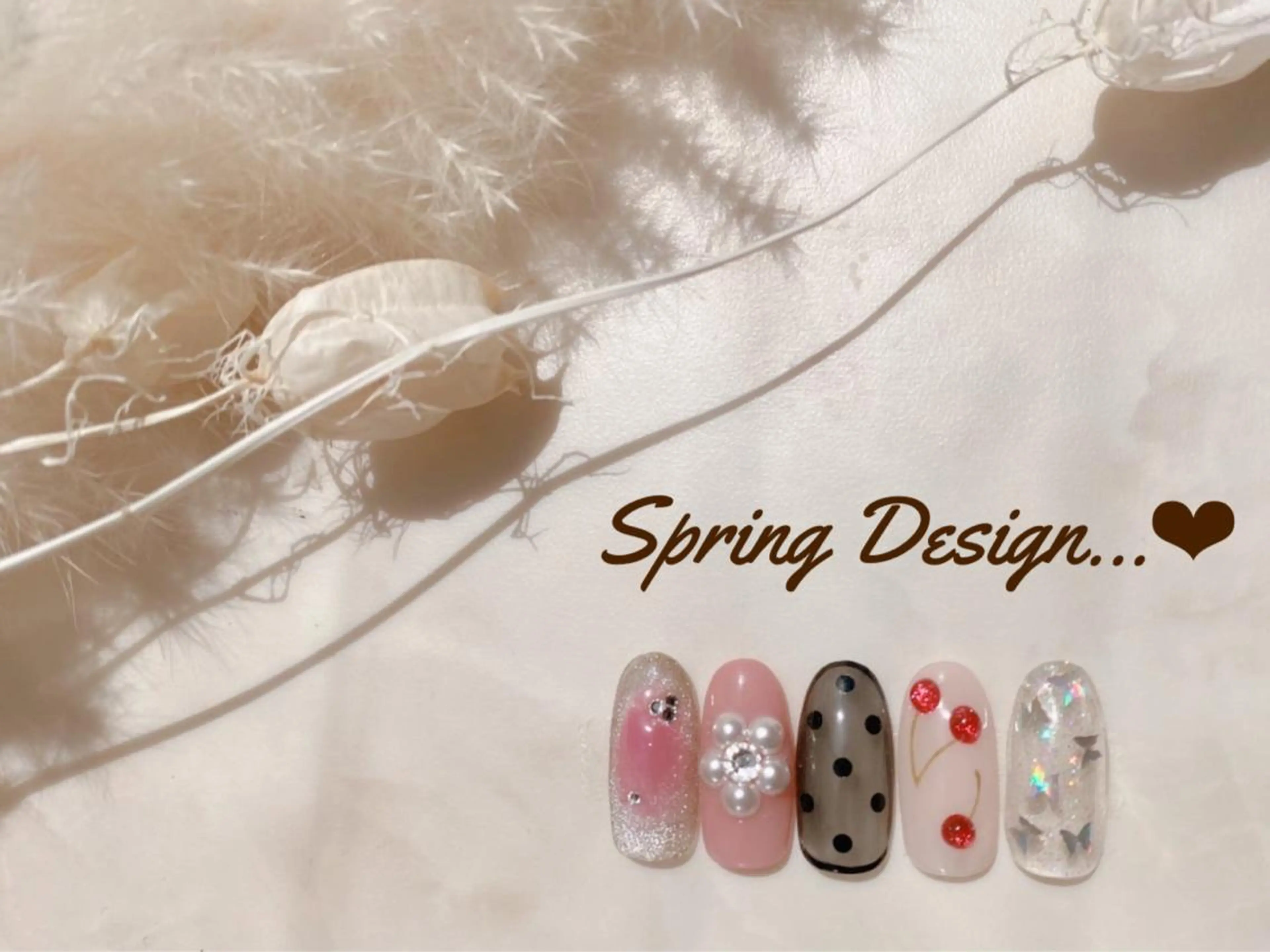 ネイル 春ネイル 【やり放題専門店】 スカルプ&長さ出しのネイルデザイン