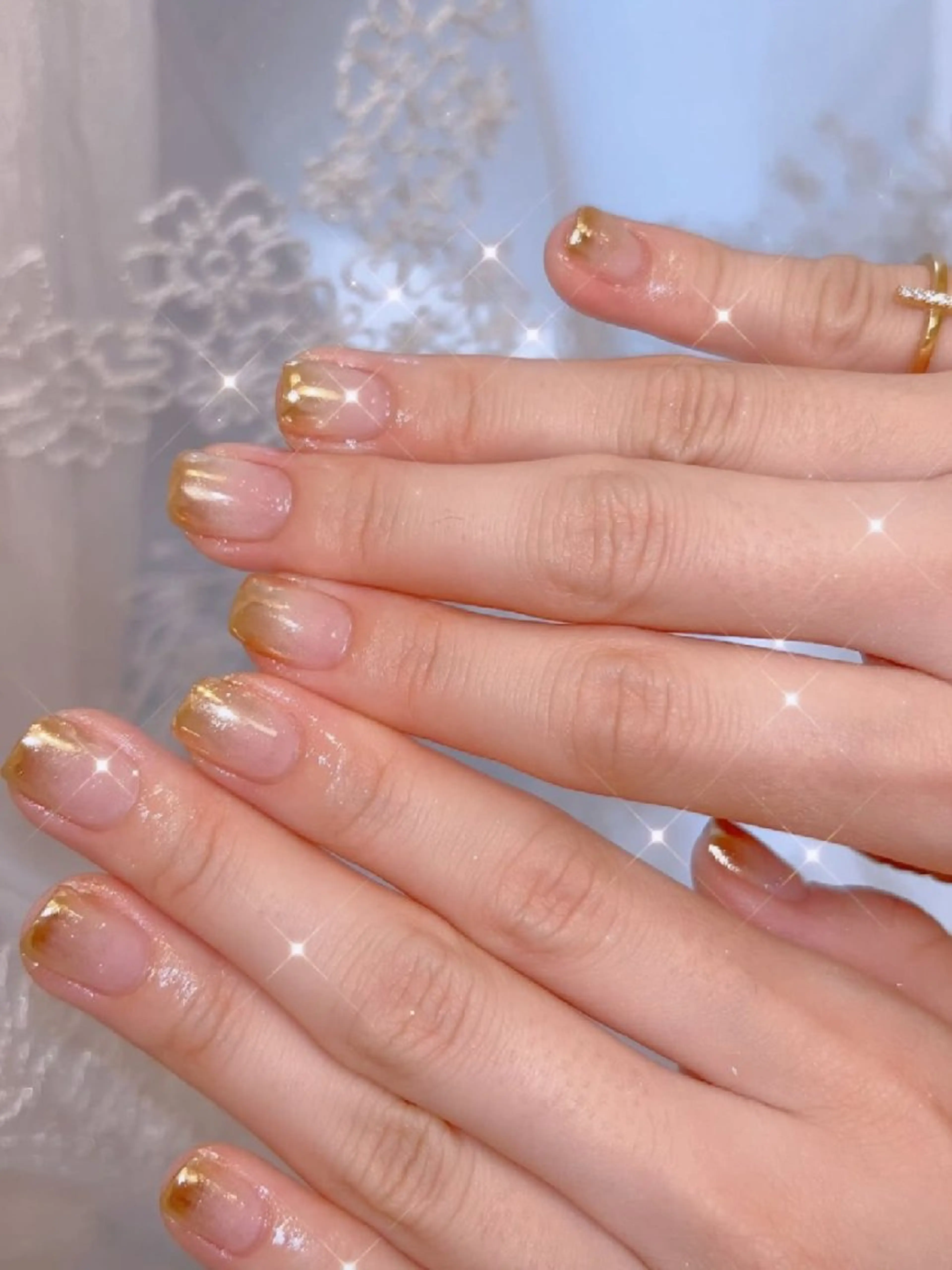 ネイル 長さ出し ジェルネイル 韓国ネイル マグネットネイル ニュアンスネイル ハンドネイル I LOVE ME NAIL.｡.:*♡のネイルデザイン
