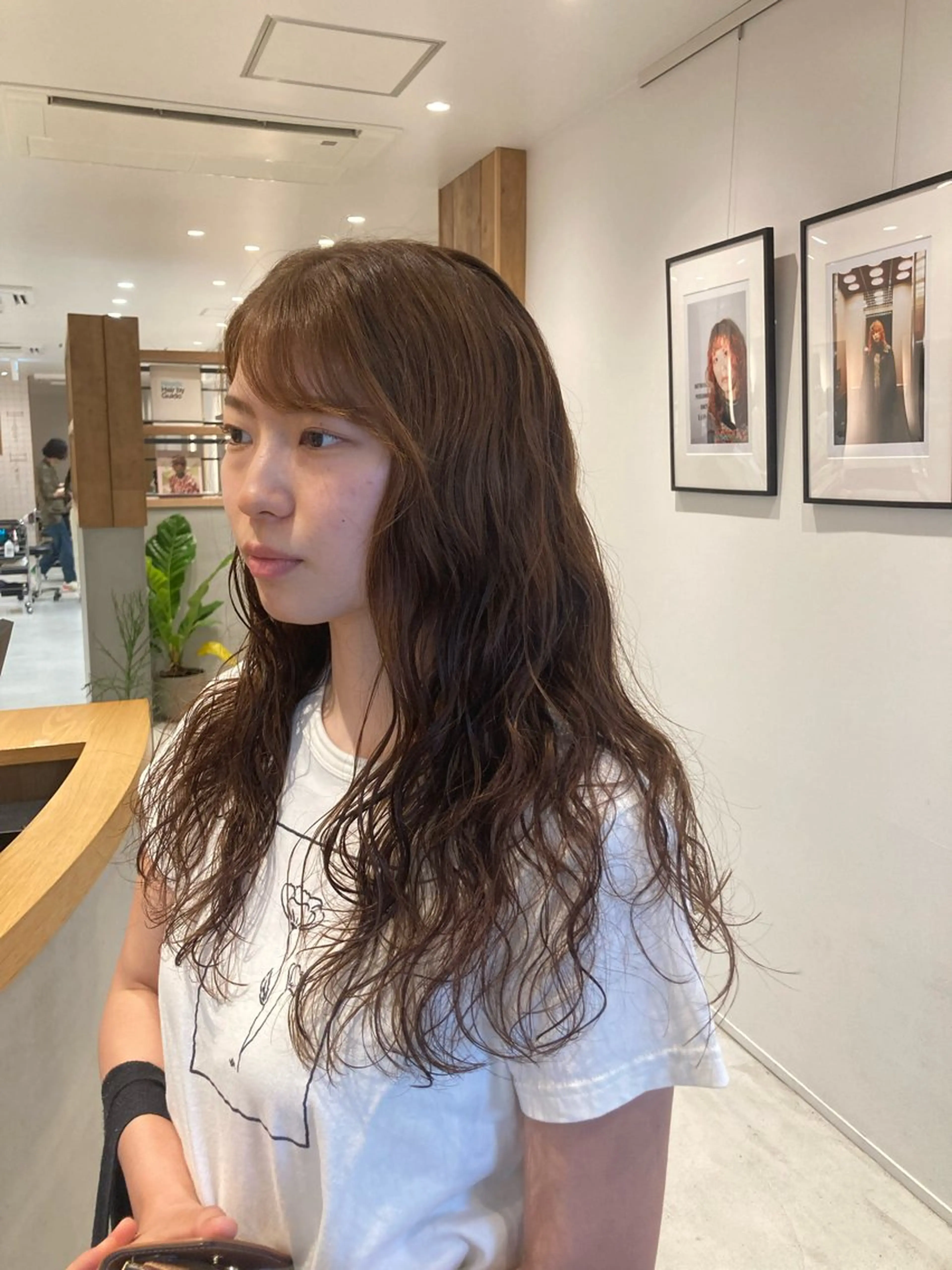 ロング パーマ ロング カット パーマ トリートメント 大岩 茉愉のヘアスタイル