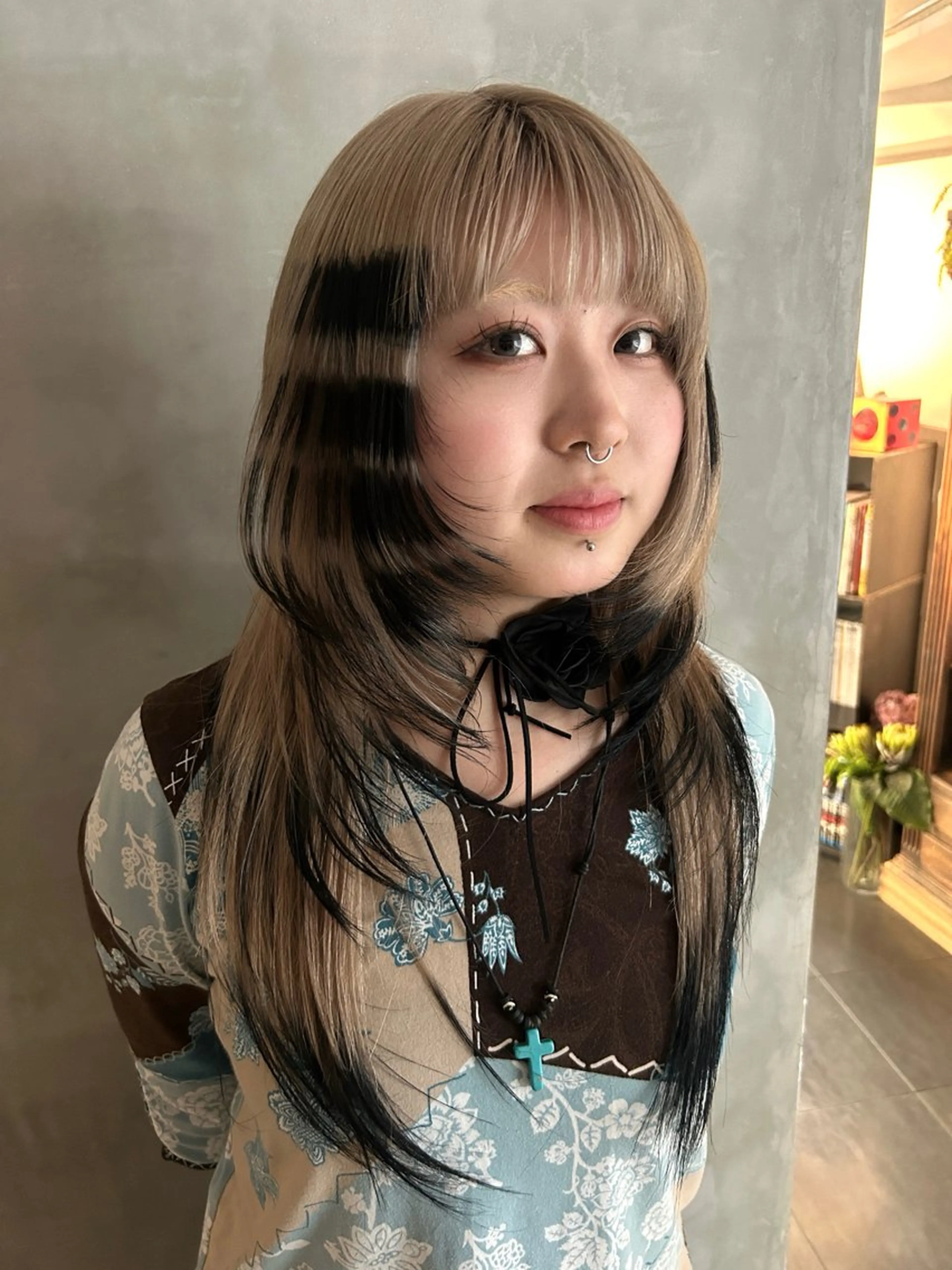 ロング カラー ブロンド デザインカラー ヘアカラー トリートメント デザイン/アレンジ ❤︎イシイレイのヘアスタイル